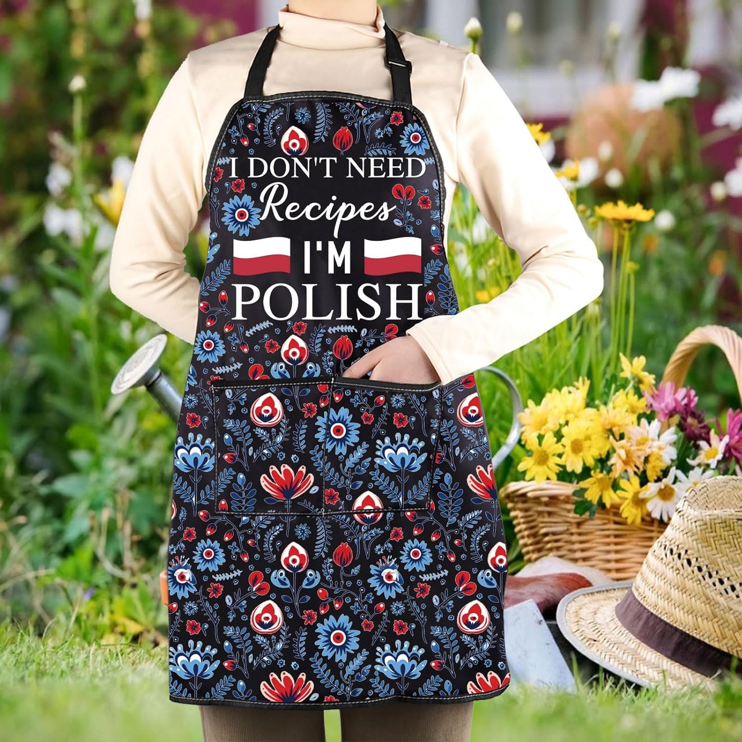 WCGXKO I Don't Need A Recipe I'm Polish Kitchen Apron Funny Cooking Gift Polish Pride Gift