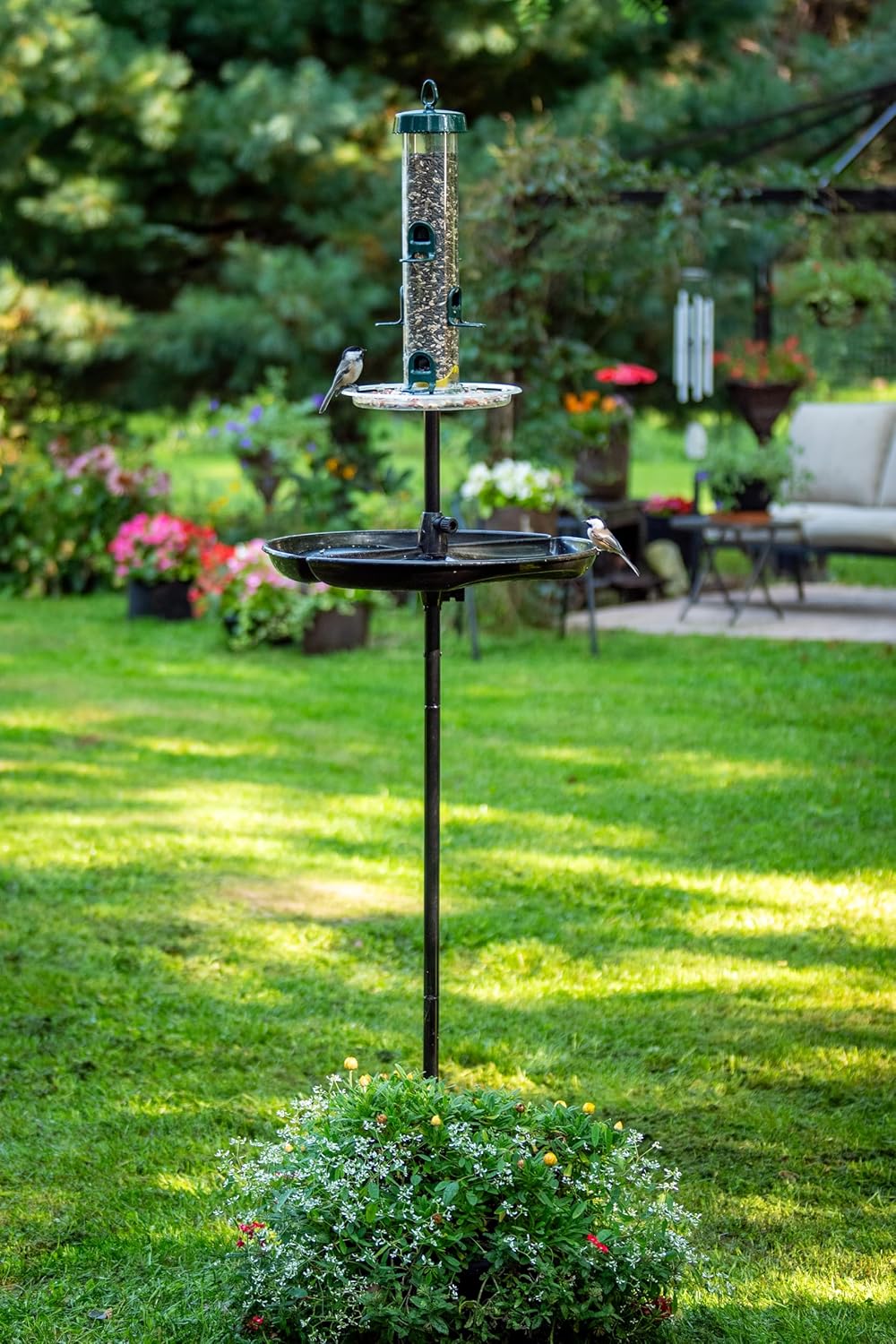 BirdsUP Single Pole for 1 Bird Feeder/Bird House, w/Bullseye Level and Torque Bar, 1-inch Outside Diameter, 5ft Installed