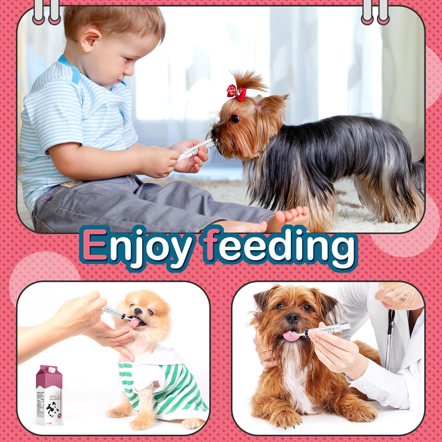 12 Pieces Baby Bird Feeding Syringe 12 ml Pet Liquid Syringes Kitten F