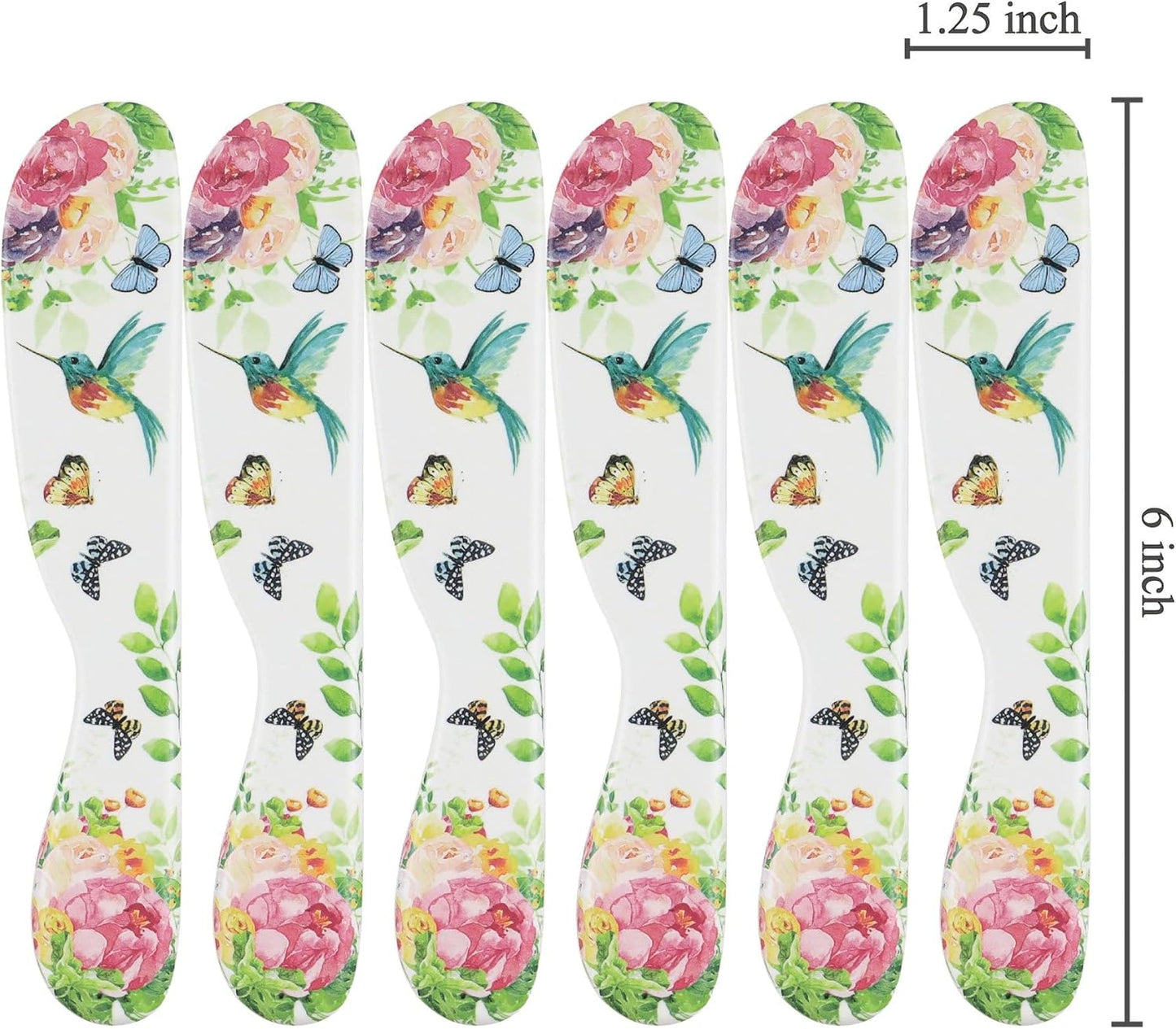UPware Rose Garden Cheese Spreader Set, Melamine Multipurpose Butter S
