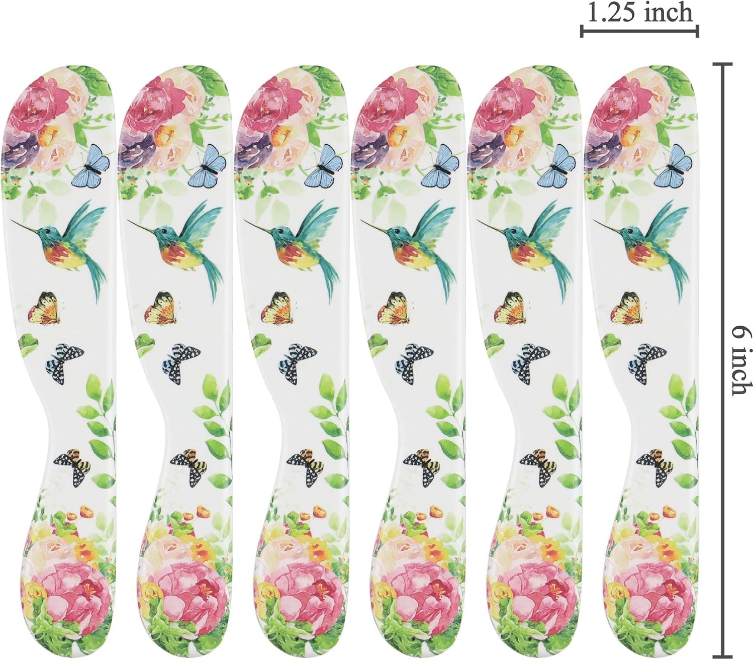 UPware Rose Garden Cheese Spreader Set, Melamine Multipurpose Butter S