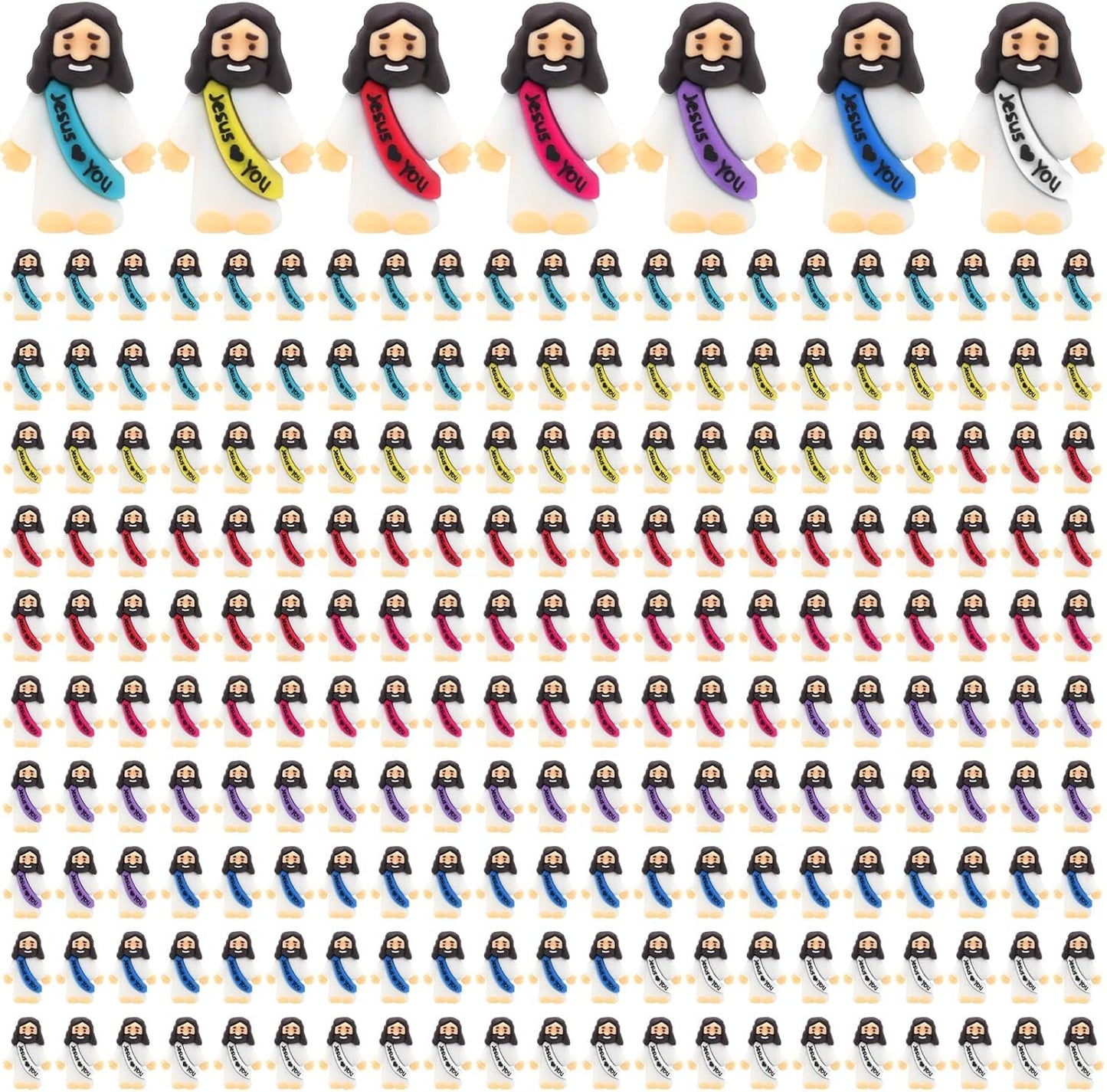 210 Pack Little Jesus Figurines in Bulk, Pocket Jesus Loves You, Jesus