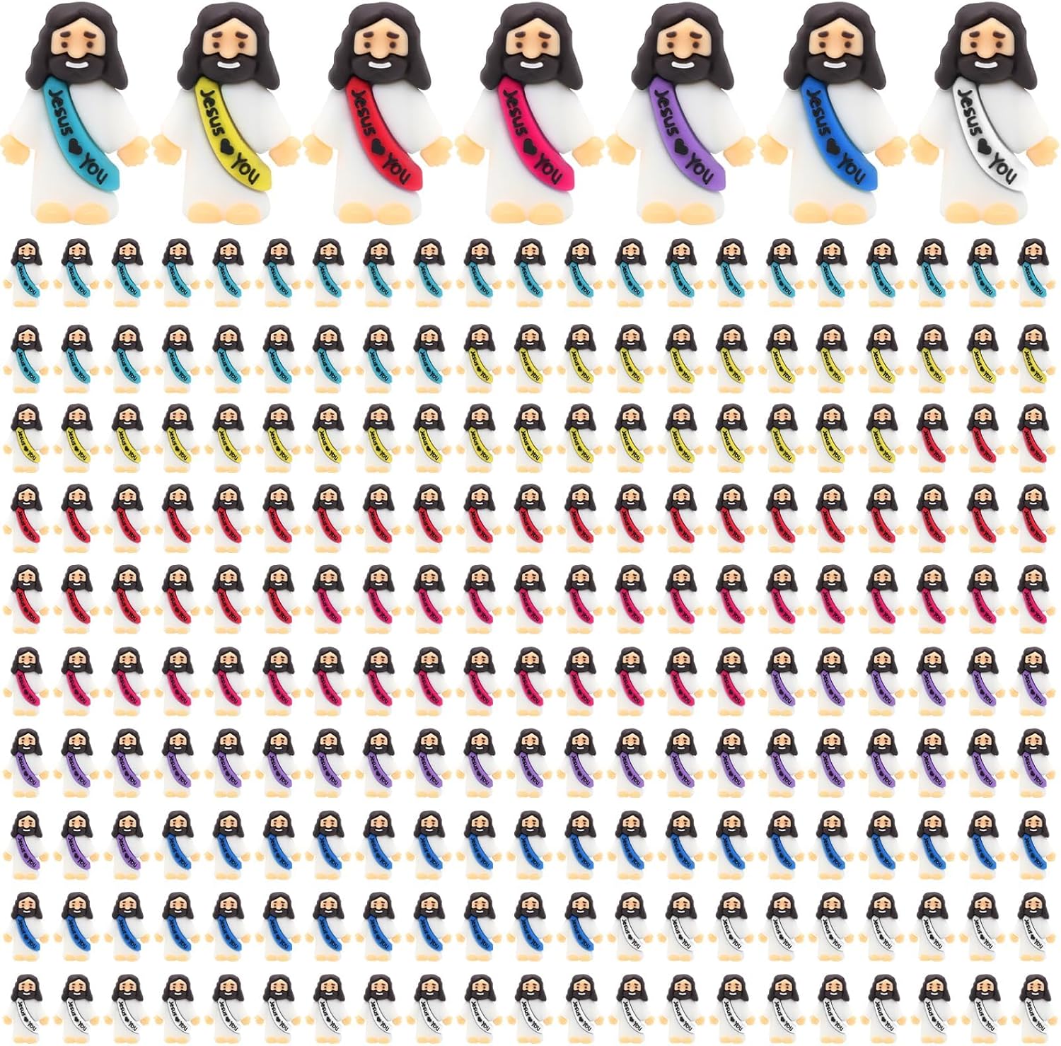 210 Pack Little Jesus Figurines in Bulk, Pocket Jesus Loves You, Jesus