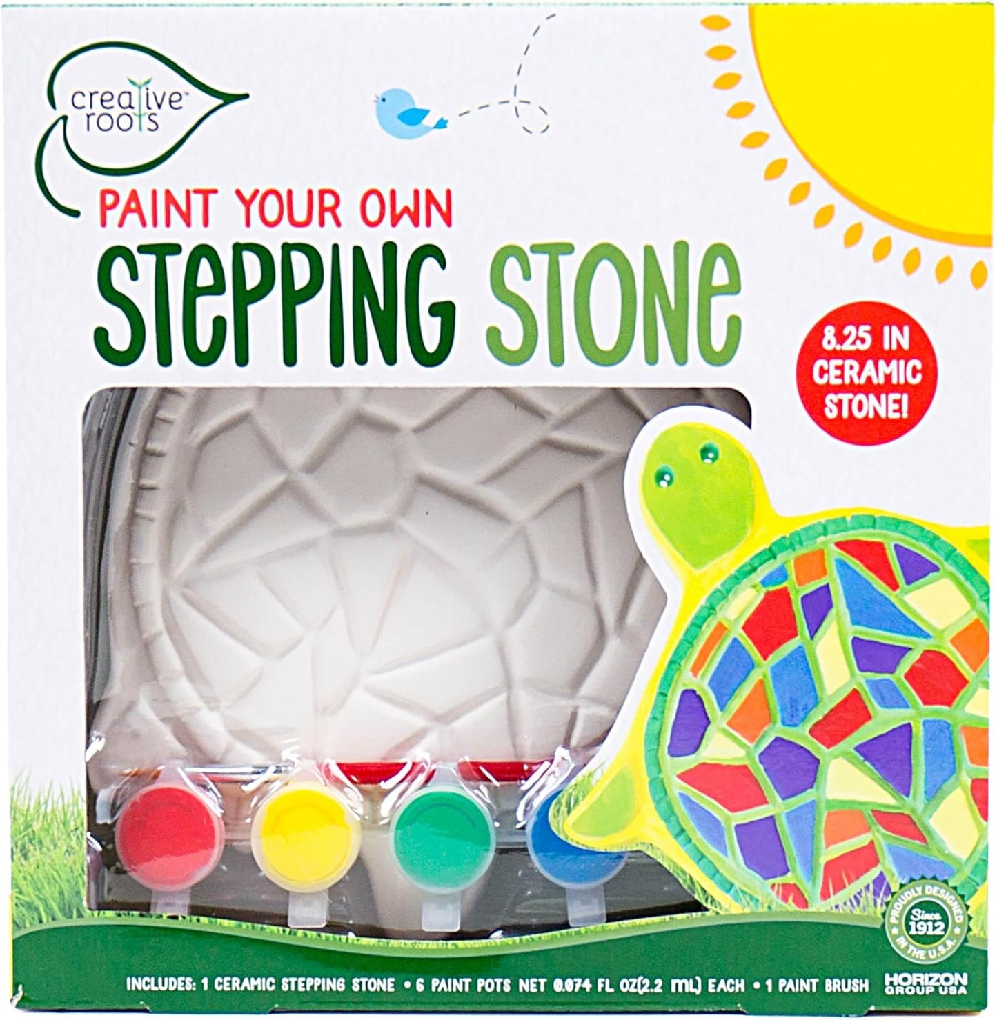 Creative Roots Mosaic Turtle DIY Stepping Stone Kit, Includes Ceramic 