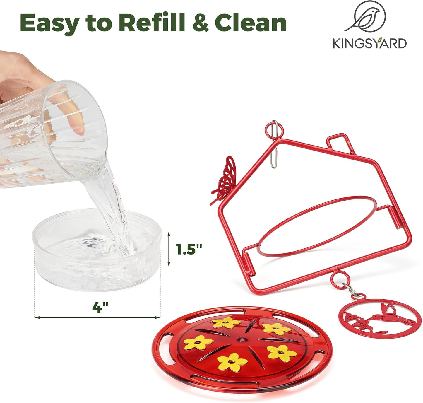 Kingsyard Upgraded Hummingbird Feeder Hanging, Large Capacity Nectar T