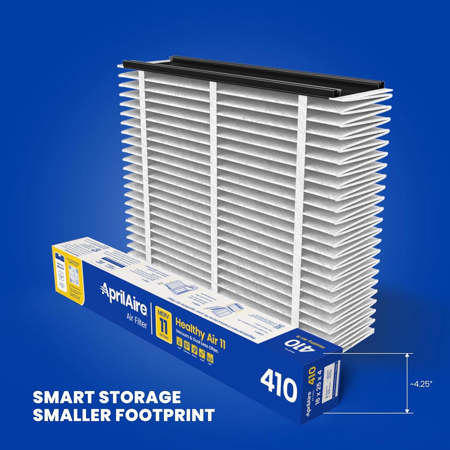 AprilAire 410 Replacement Filter for AprilAire Whole House Air Purifiers - MERV 11, Clean Air & Dust, 16x25x4 Air Filter (Pack of 1)