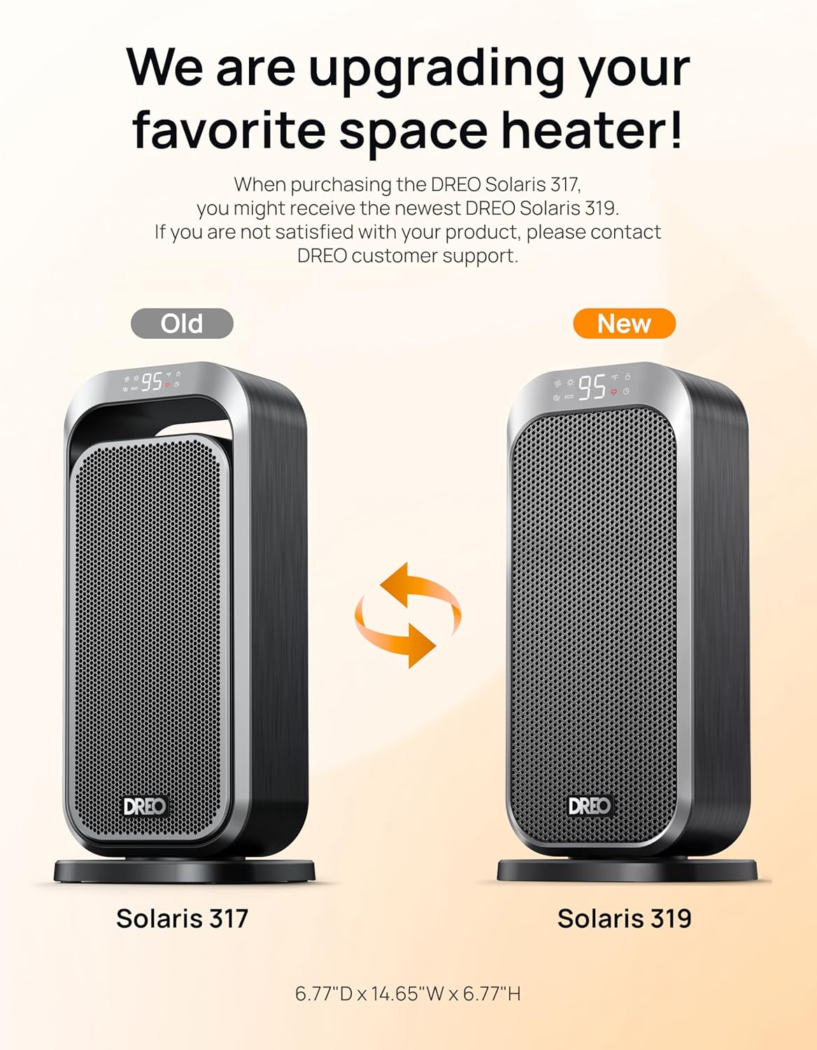 DREO Quiet Space Heater, 1500W Portable Heaters for Indoor Use with Remote, 70° Oscillation, Fast and Safety Electric PTC Ceramic for Desk Office Bedroom, 12H Timer