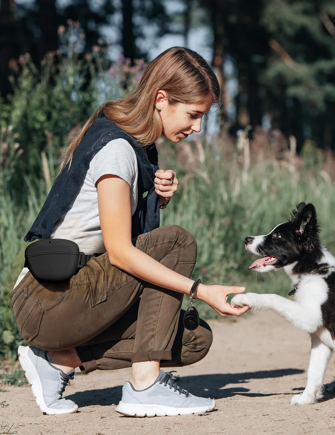 Dog Treat Pouch with Training Clicker, Upgrade Stronger Magnetic Closu