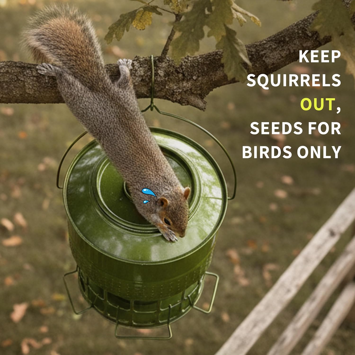 Solution4Patio Bird Feeder, 8LB Powder Coated Metal Wild Birdfeeder wi