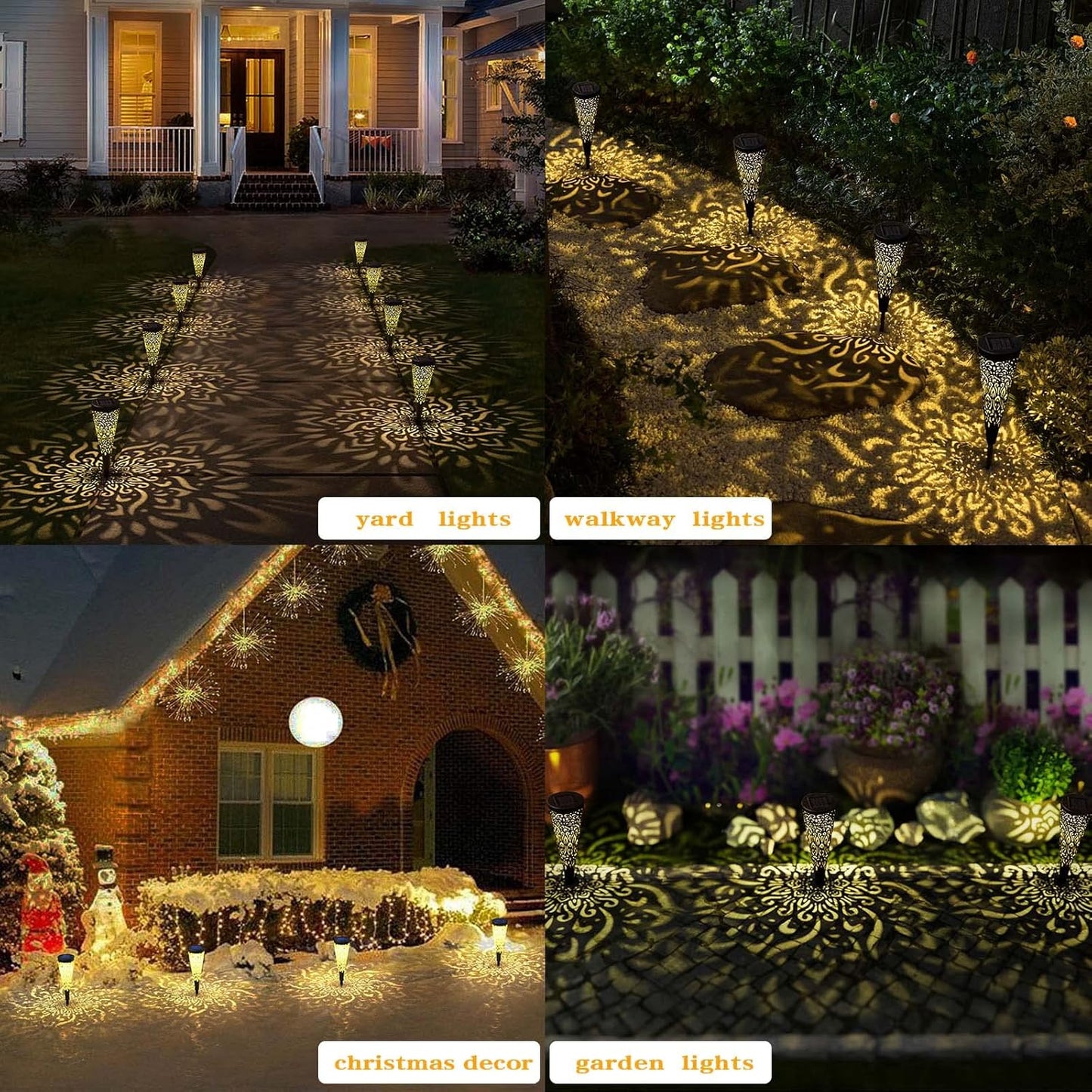 6 Pack Solar Lights Outdoor Garden Decorative Mandala Solar Garden Lig