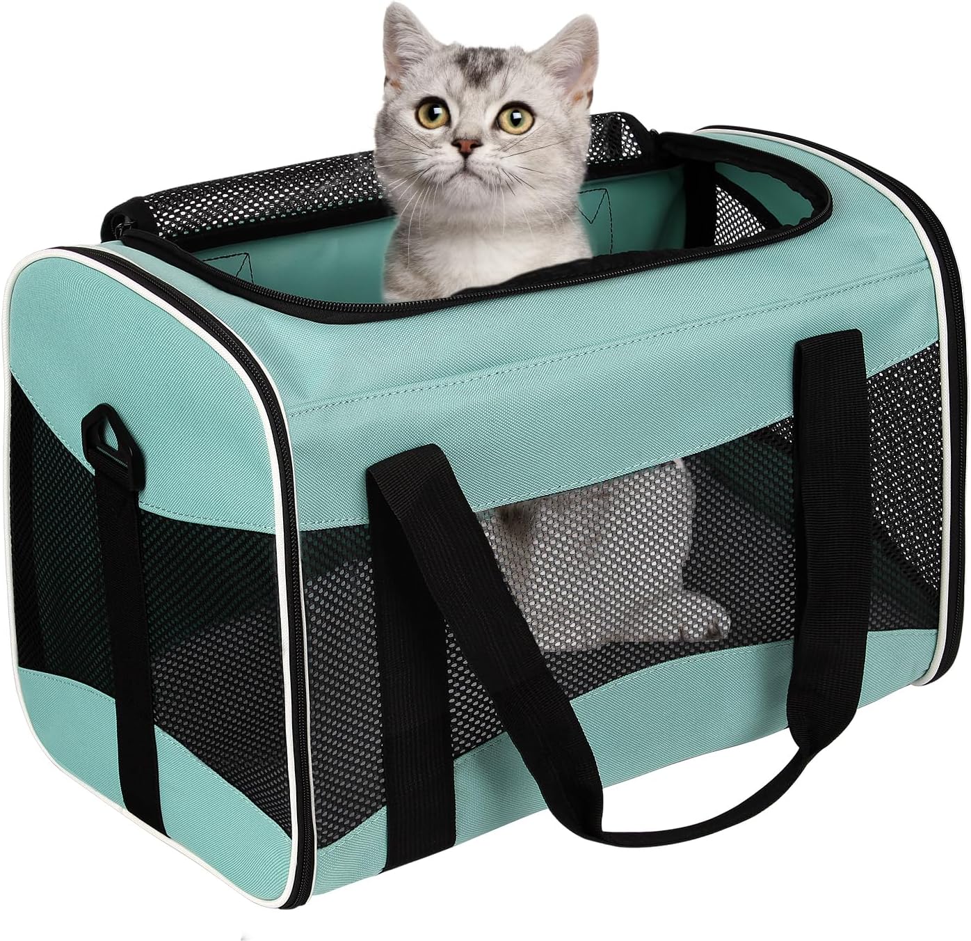 Cat Carrying Case Pet Dog Carrier Soft-Sided Cat Bag Airline Approved,