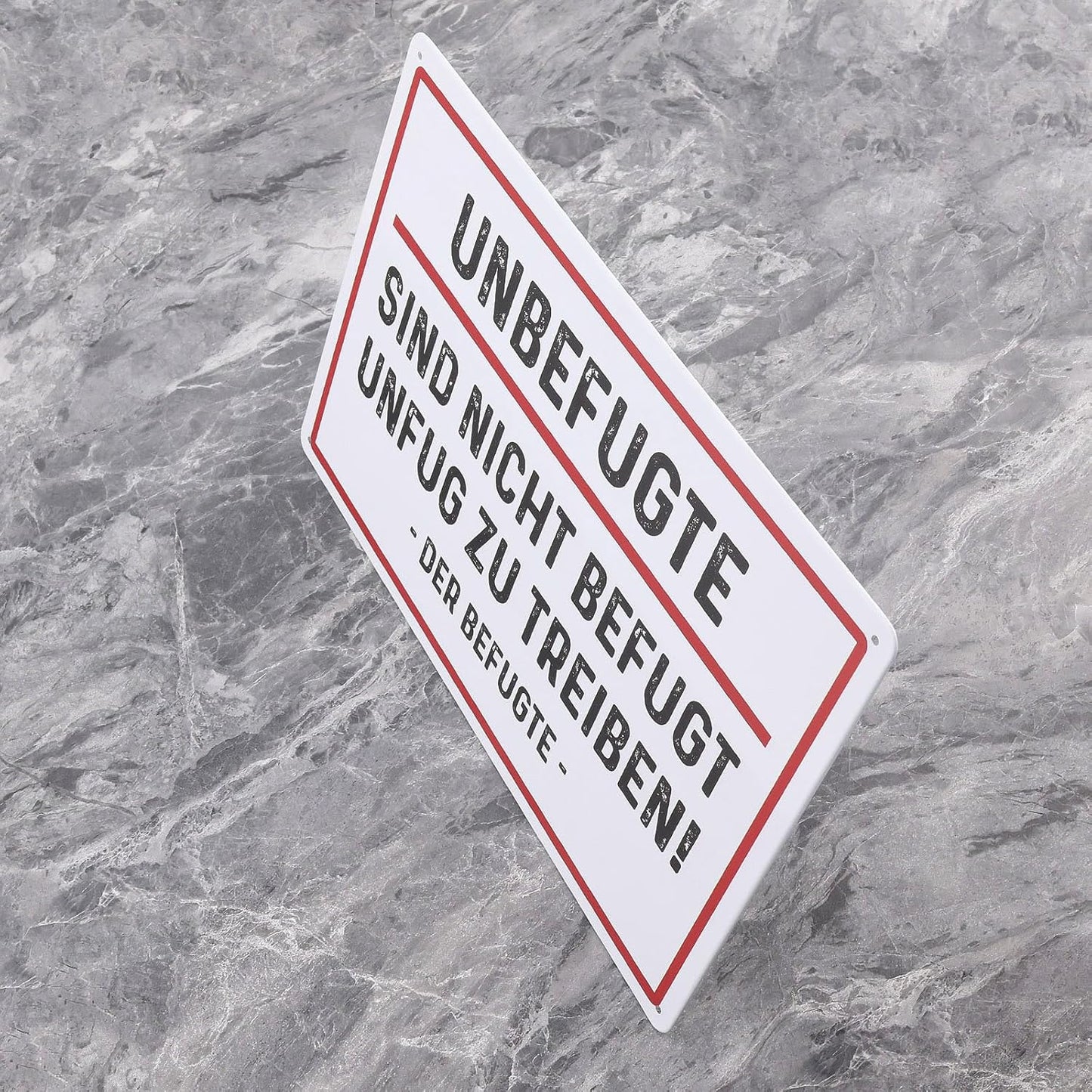 2PCS 20x30cm German Tin Sign "Unbefugte sind nicht befugt Unfug zu tre
