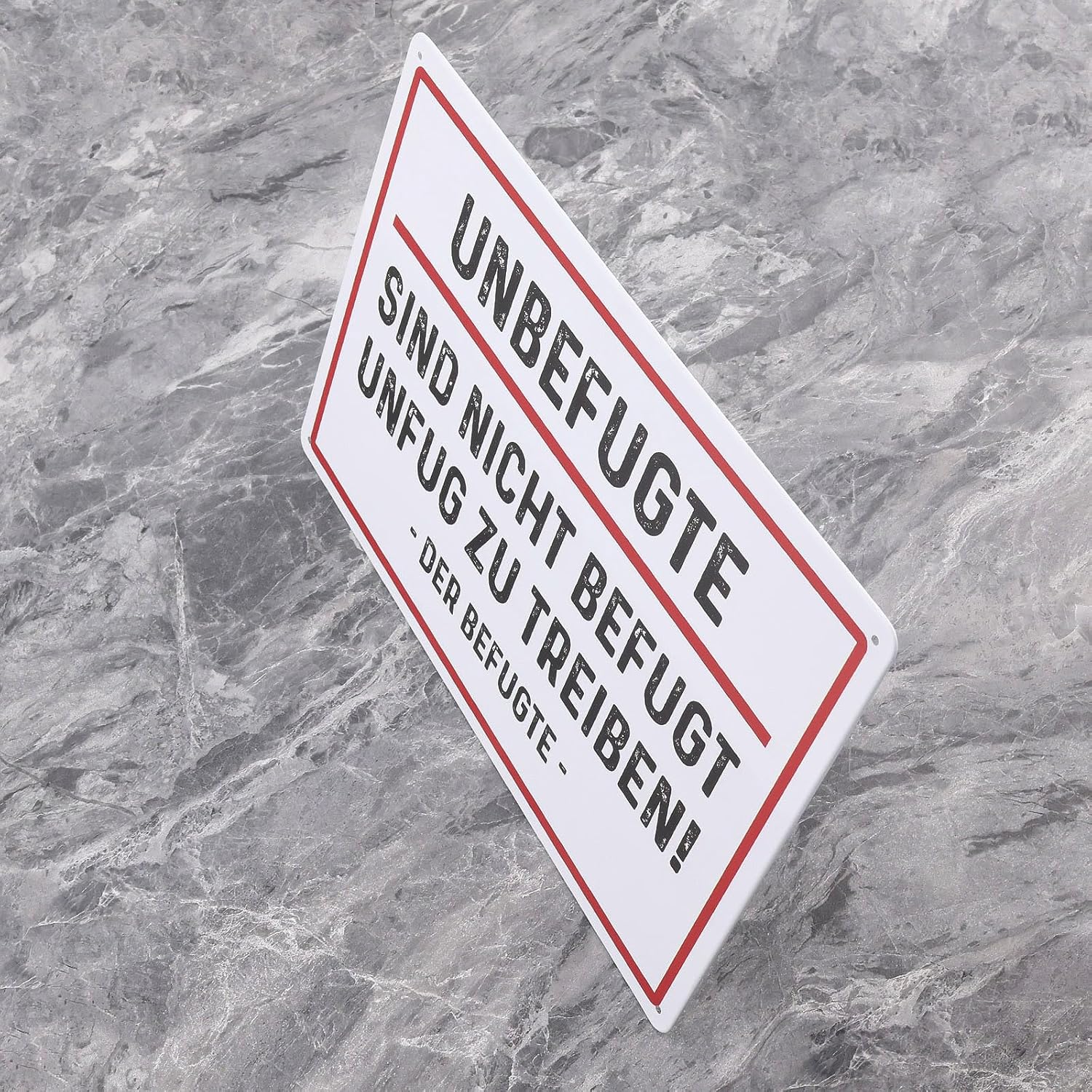 2PCS 20x30cm German Tin Sign "Unbefugte sind nicht befugt Unfug zu tre