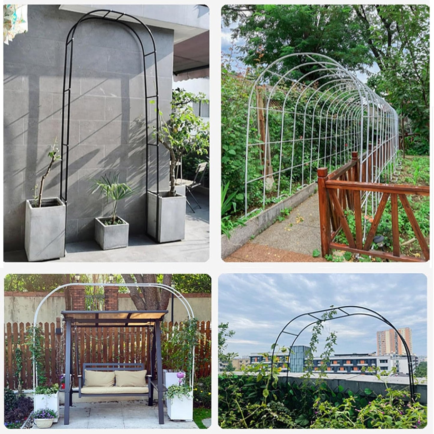Durable Garden Arch Trellis for Climbing Plants, Iron Arbor for Outdoor Decor, Long-Lasting White Archway for Lawn & Backyard, 1.8x2.2m Garden Decoration