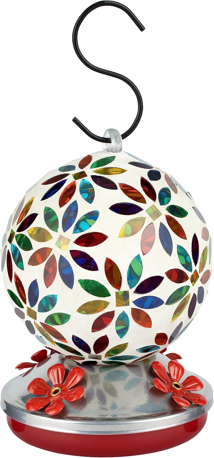 Backyard Expressions Glass Hummingbird Feeder - Multicolor - Hummingbi
