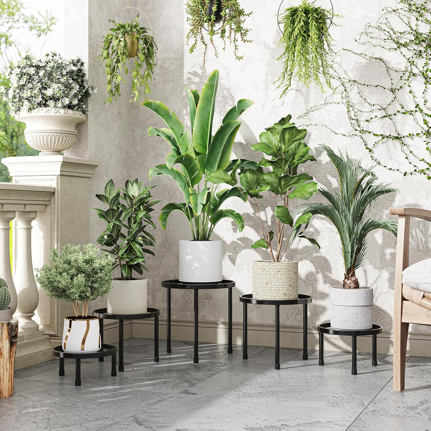 Simple Trending Metal Plant Stand Indoor Outdoor, Heavy Duty Flower Po