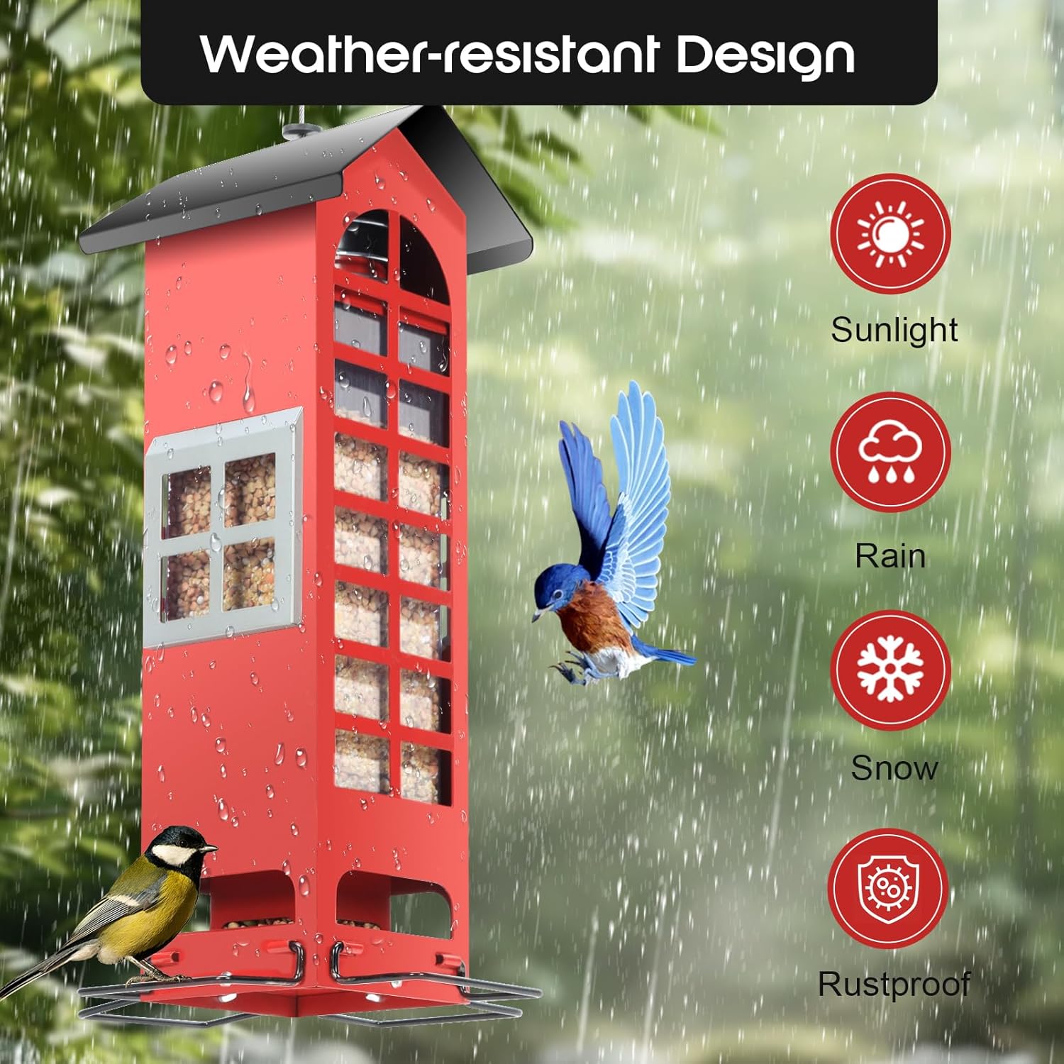 Bird Feeders Squirrel Proof for Outdoor Hanging Wild Bird Feeders with