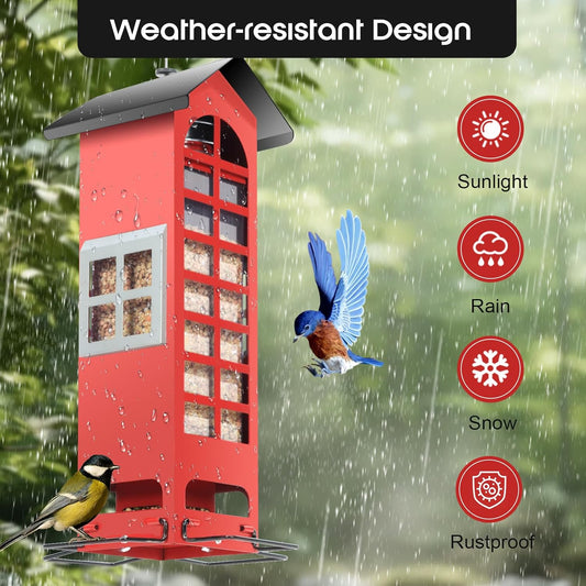Bird Feeders Squirrel Proof for Outdoor Hanging Wild Bird Feeders with
