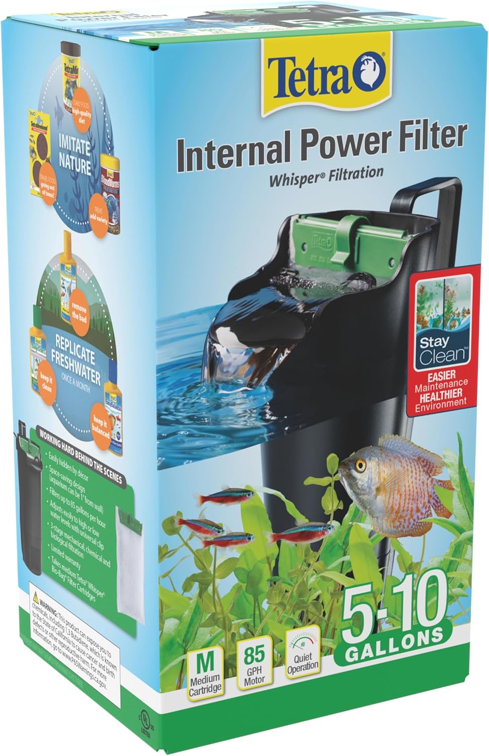 Tetra Whisper Internal Power Filter 5 To 10 Gallons, For aquariums, In
