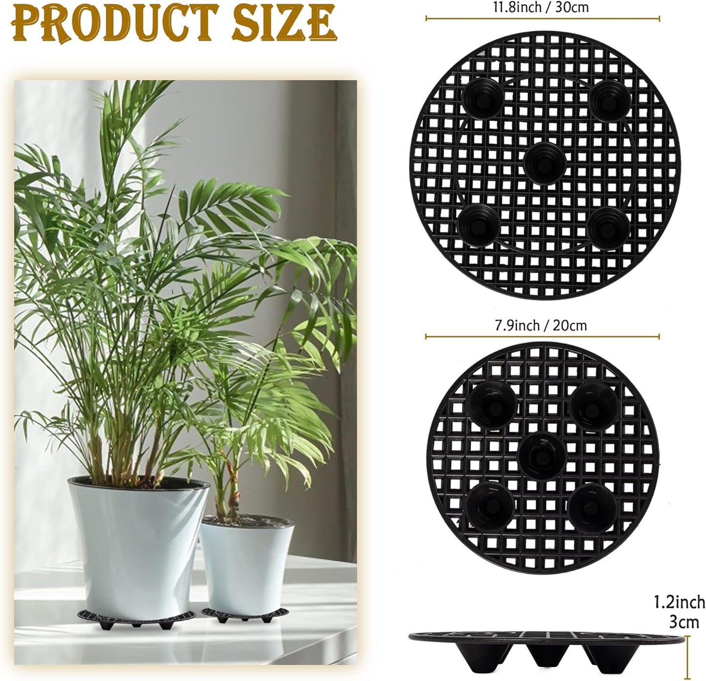 8Pcs Plant Stand Indoor Outdoor, Plant Level Pot Elevator- 2 Size Plan