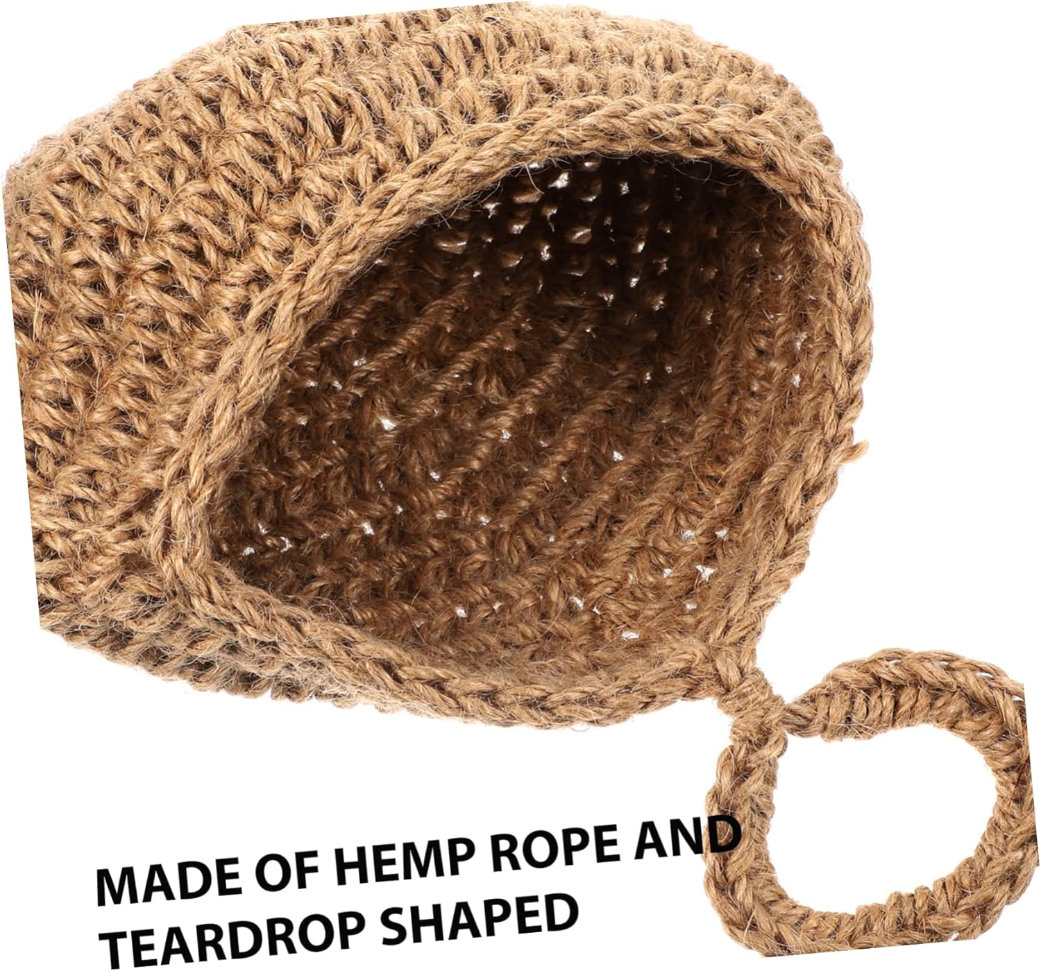 BESTOYARD Jute Hanging Basket for Wall Storage Teardrop Woven Planter 