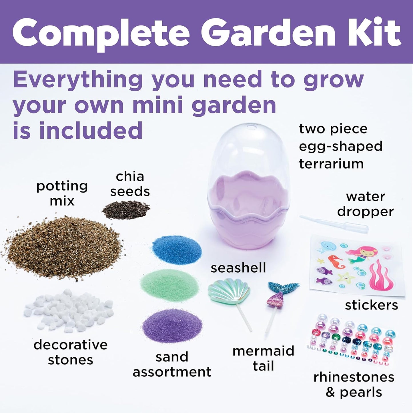 Creativity for Kids Mini Garden: Mermaid Terrarium Kit - Gifts for Gir