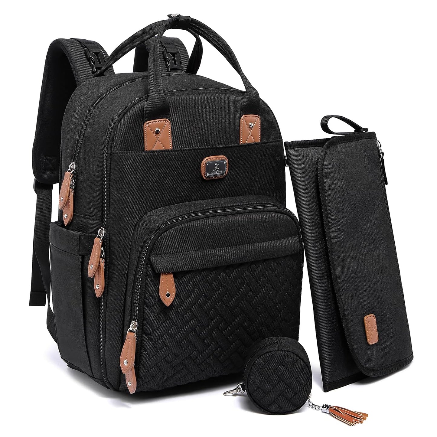 Dikaslon Diaper Bag Backpack with Portable Changing Pad, Pacifier Case