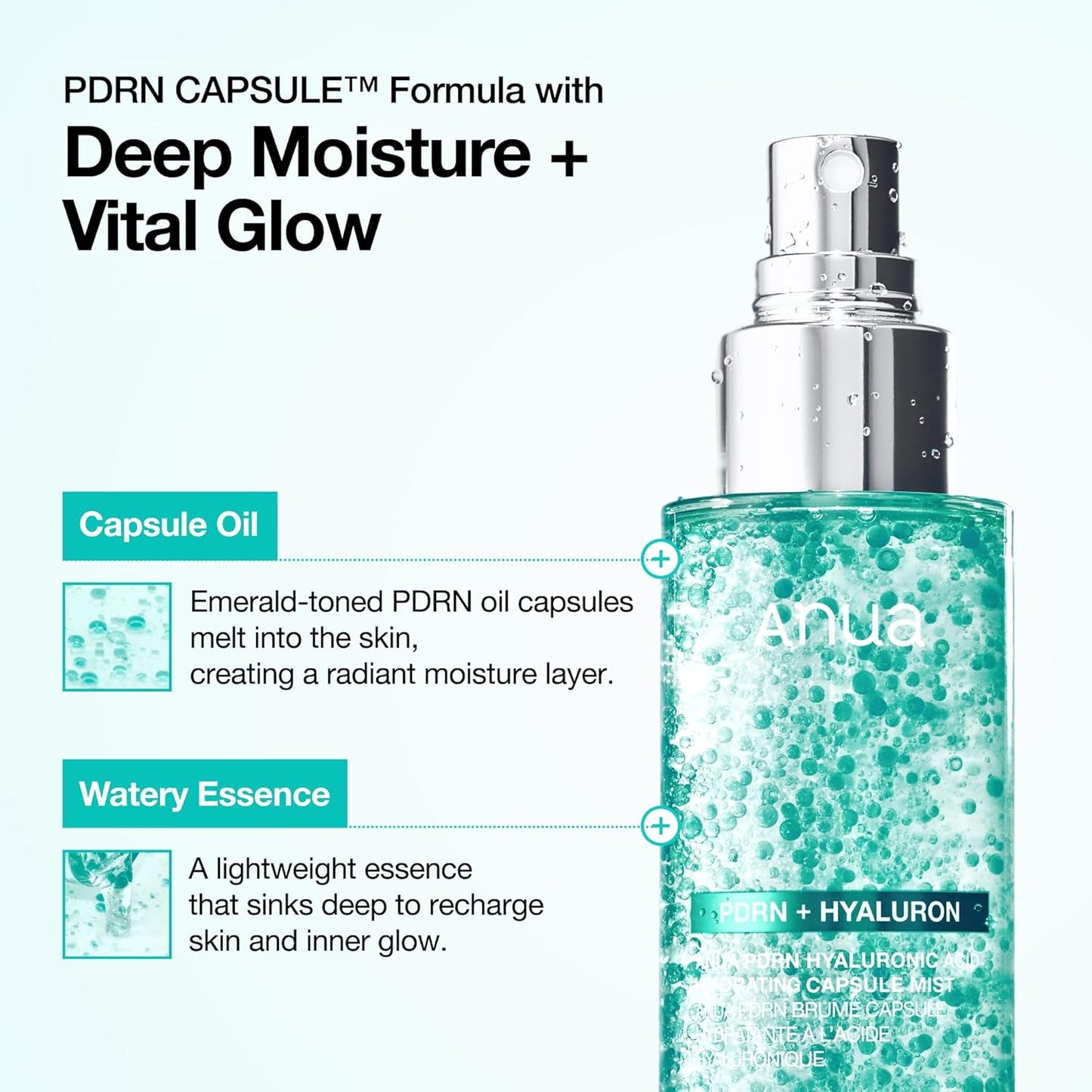 ANUA PDRN Collagen Glow Facial Serum Spray, Hydrating Face Mist, Hyalu