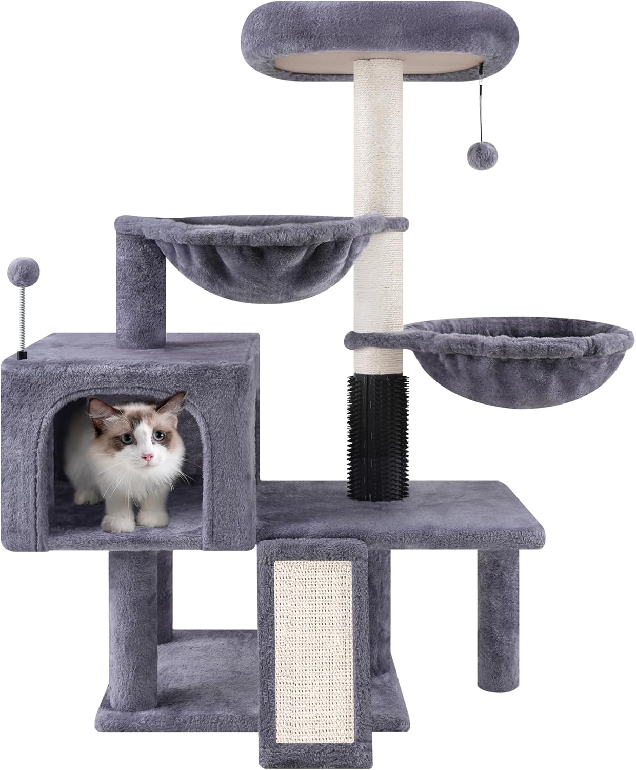ROYPET Cat Tree with Cat Condo and Two Hammocks, Cat Tower with Scratc
