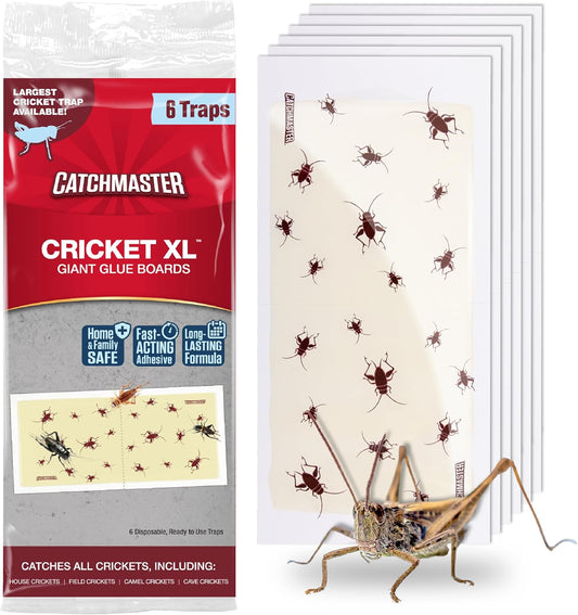Catchmaster Cricket XL Giant Glue Boards 6-Pk, Adhesive Bug Catcher Cr