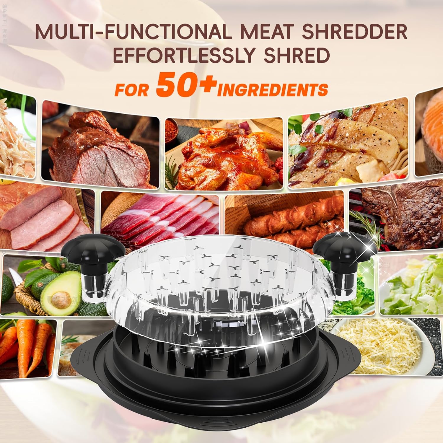 XL11.5” Chicken Shredder, Large Pro Meat Shredder Tool Twist with Ergo