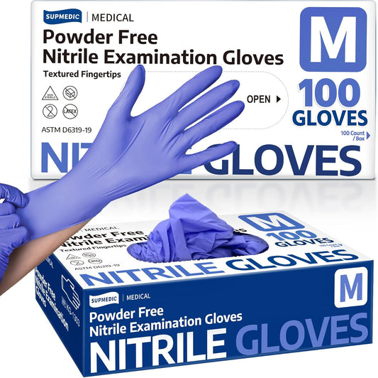 Medical Soft Max™ Nitrile Exam Gloves, Powder-Free Latex-Free Food Safe Clean Disposable Glove Blue Iris 100/1000 Ct