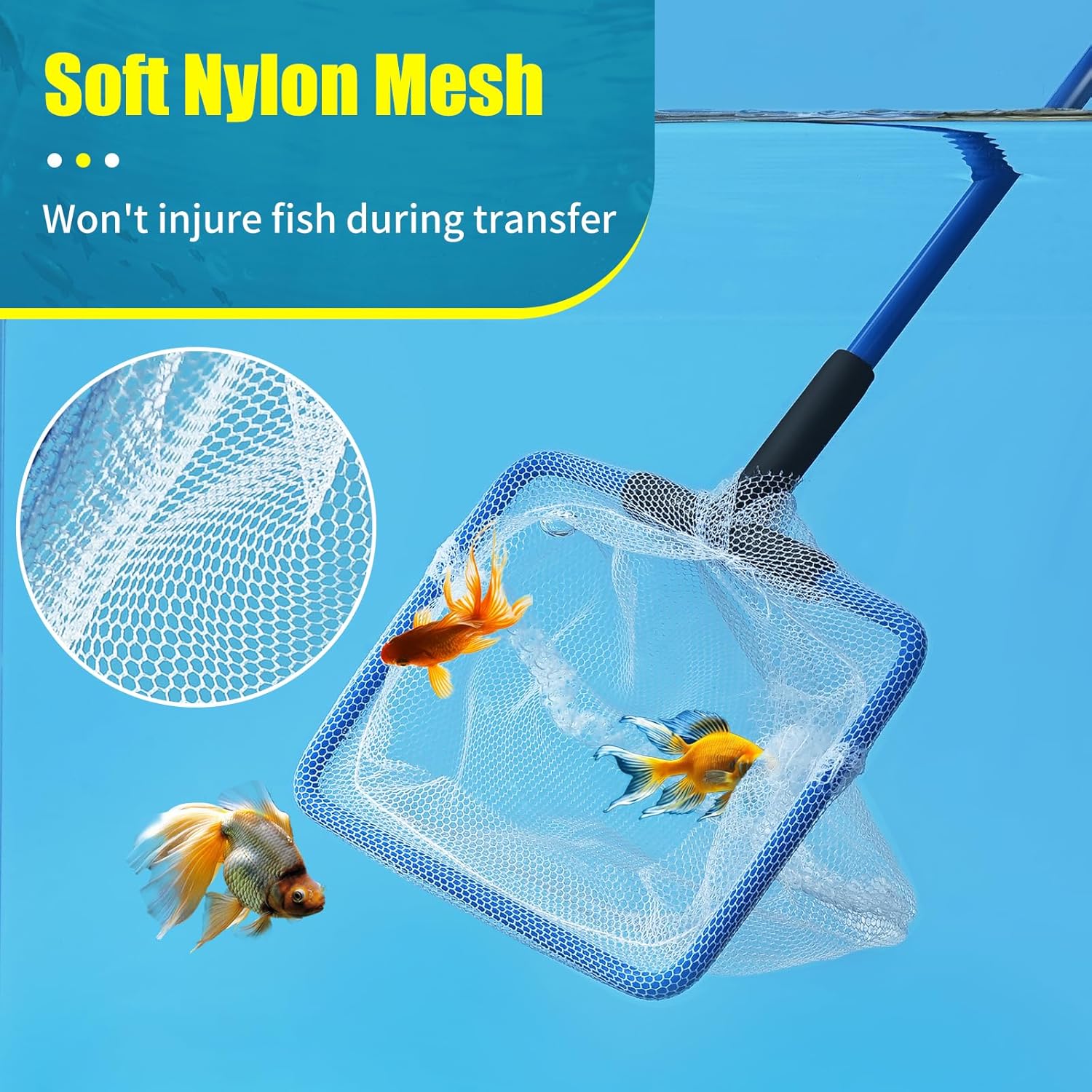 AQUANEAT Aquarium Fish Net, Small Fish Tank Cleaning Net, Food Wastes 