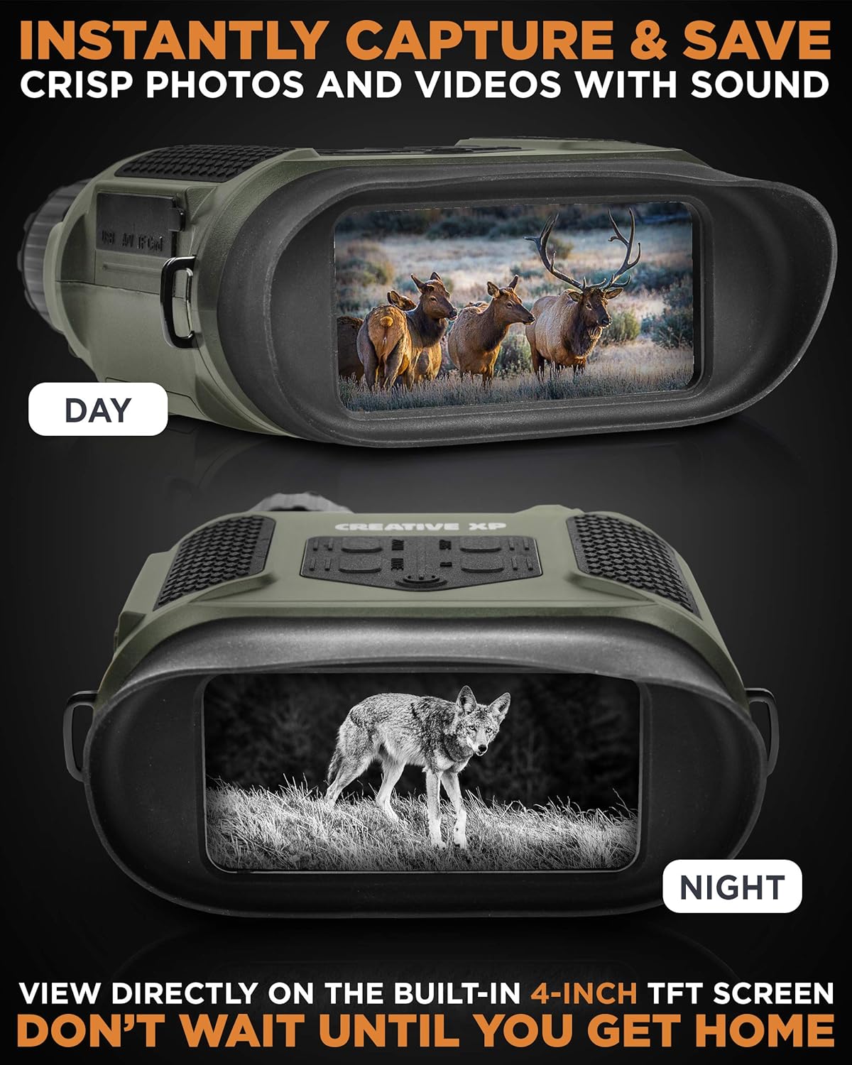 CREATIVE XP Pro Night Vision Binoculars - Digital Infrared, 4" Screen,