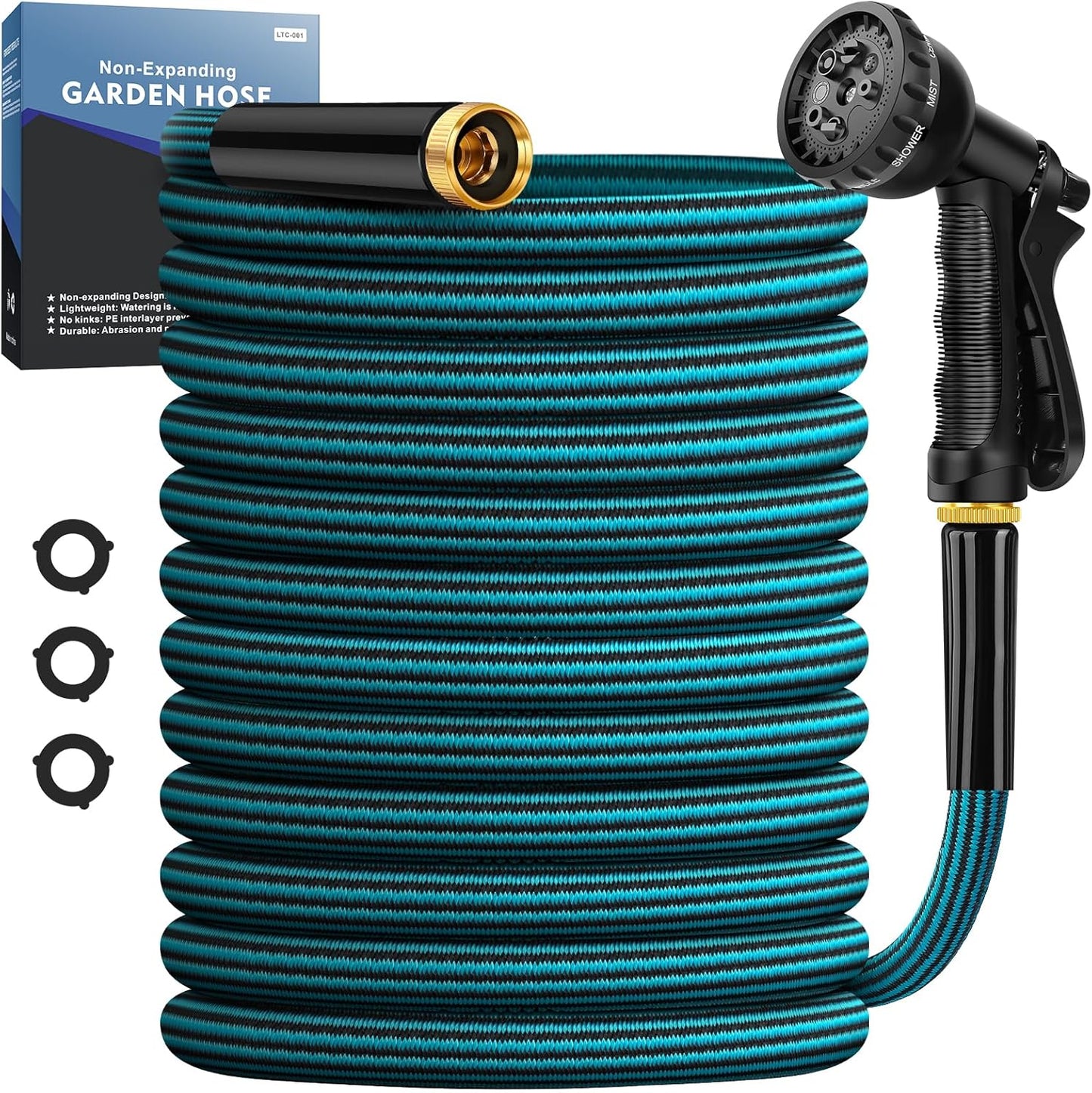 Garden Hose 50ft, Non-Expanding Water Hose Ultra Lightweight, Kink-Fre