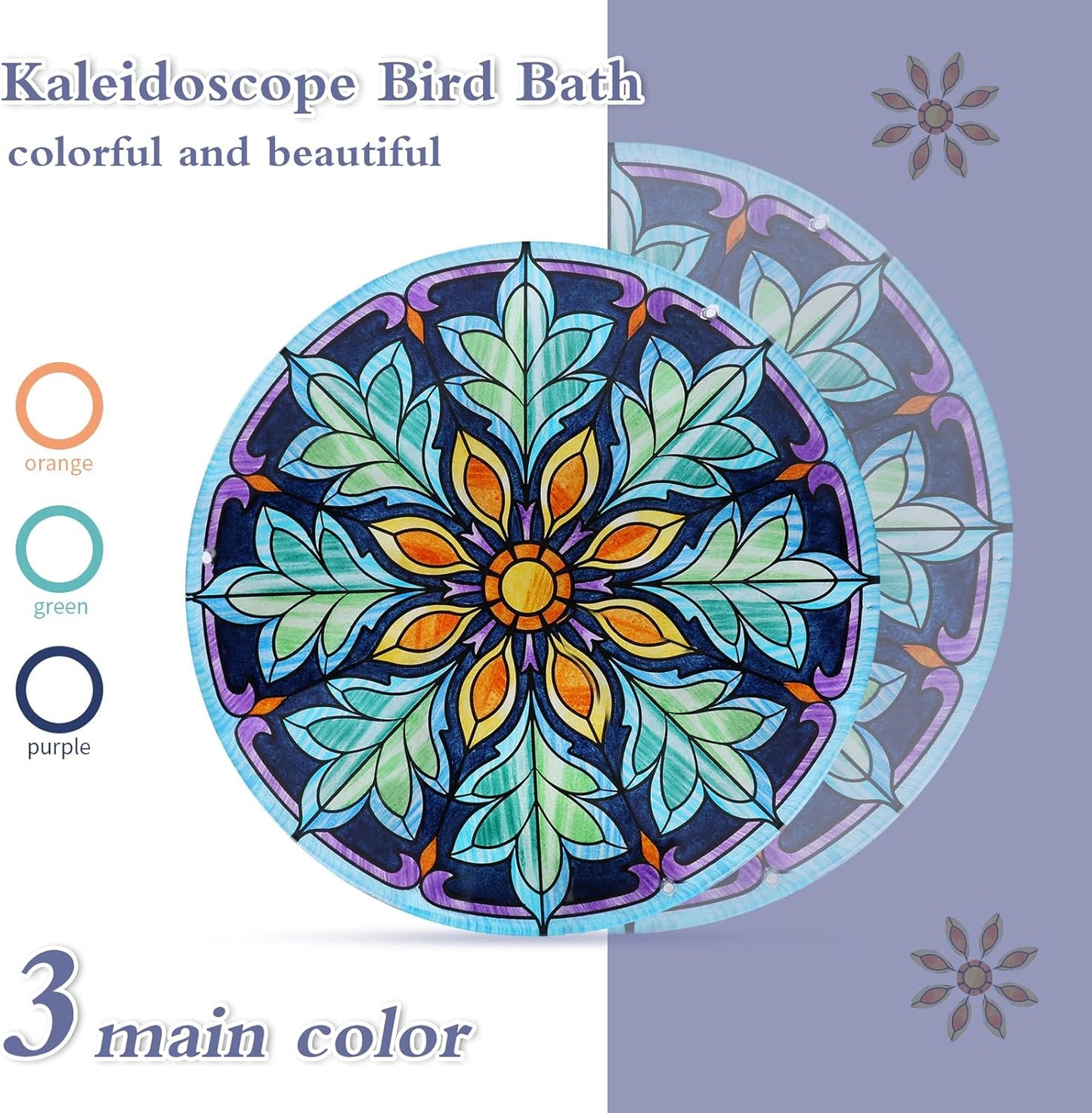 MUMTOP Hanging Bird Bath - Bird Baths for Outdoors, 11 Inch Glass Bird Bath Bowl Outdoor Bird Feeders for Garden Yard and Patio Decor