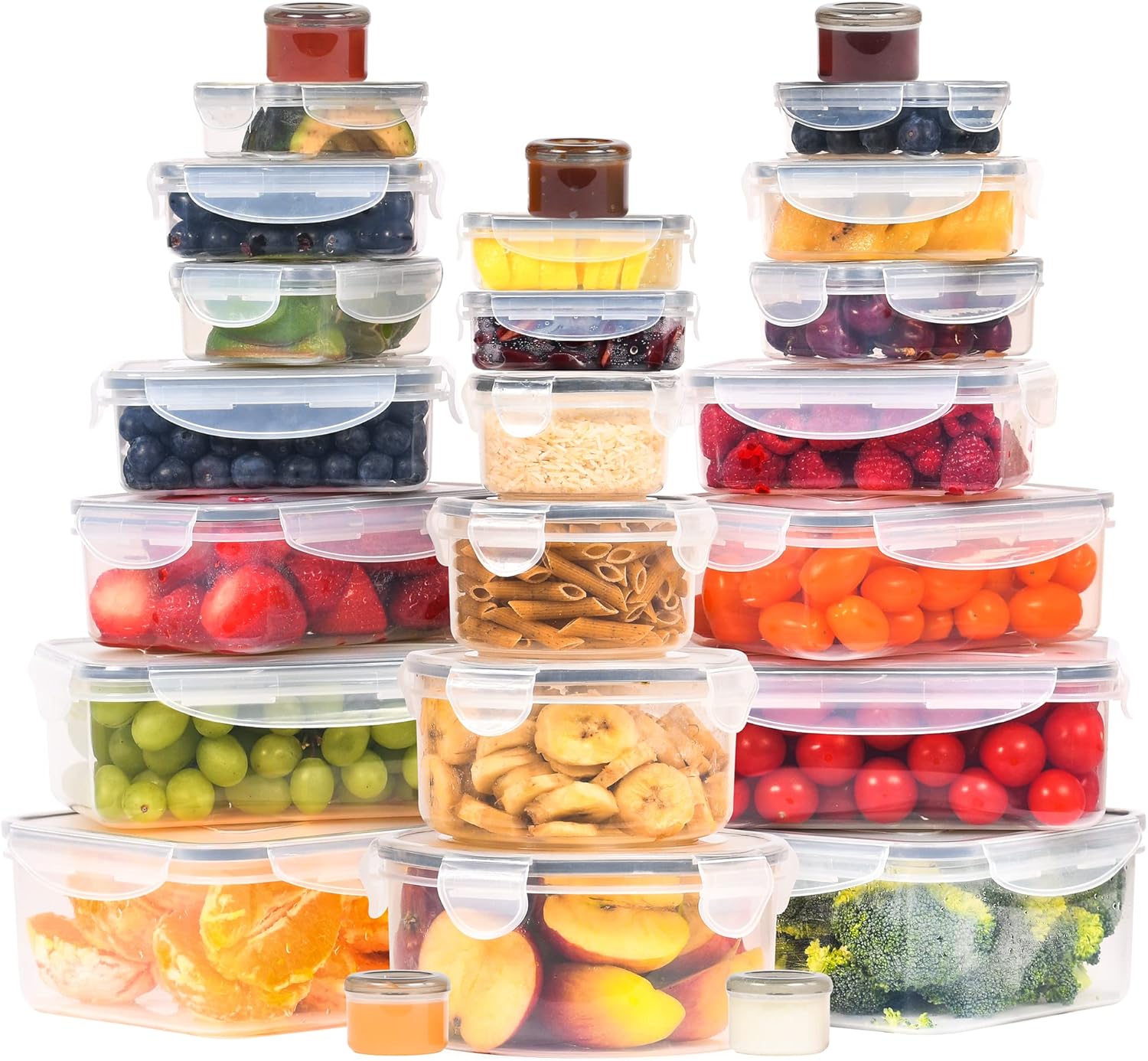RockBerry 50 Pcs Large Food Storage Containers with Lids Airtight-85 O