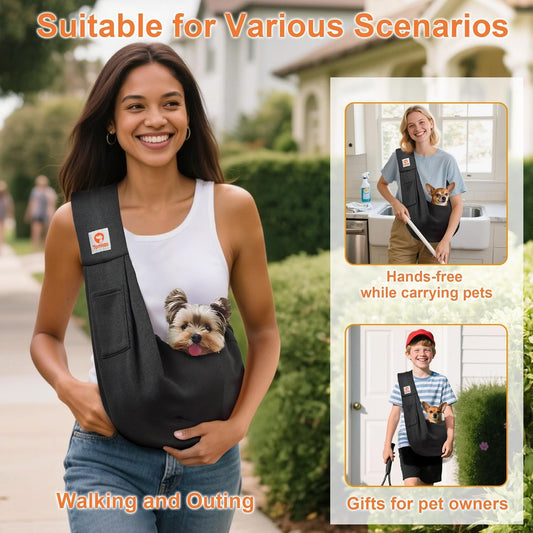 Tomkas Small Dog Sling Carrier - Classic Pocket & Classic Strap - Wrap
