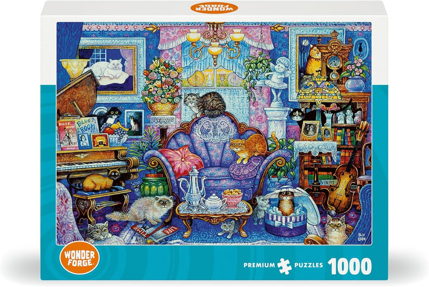Wonder Forge Cats in The Blue Room 1000 Piece Jigsaw Puzzle for Adults