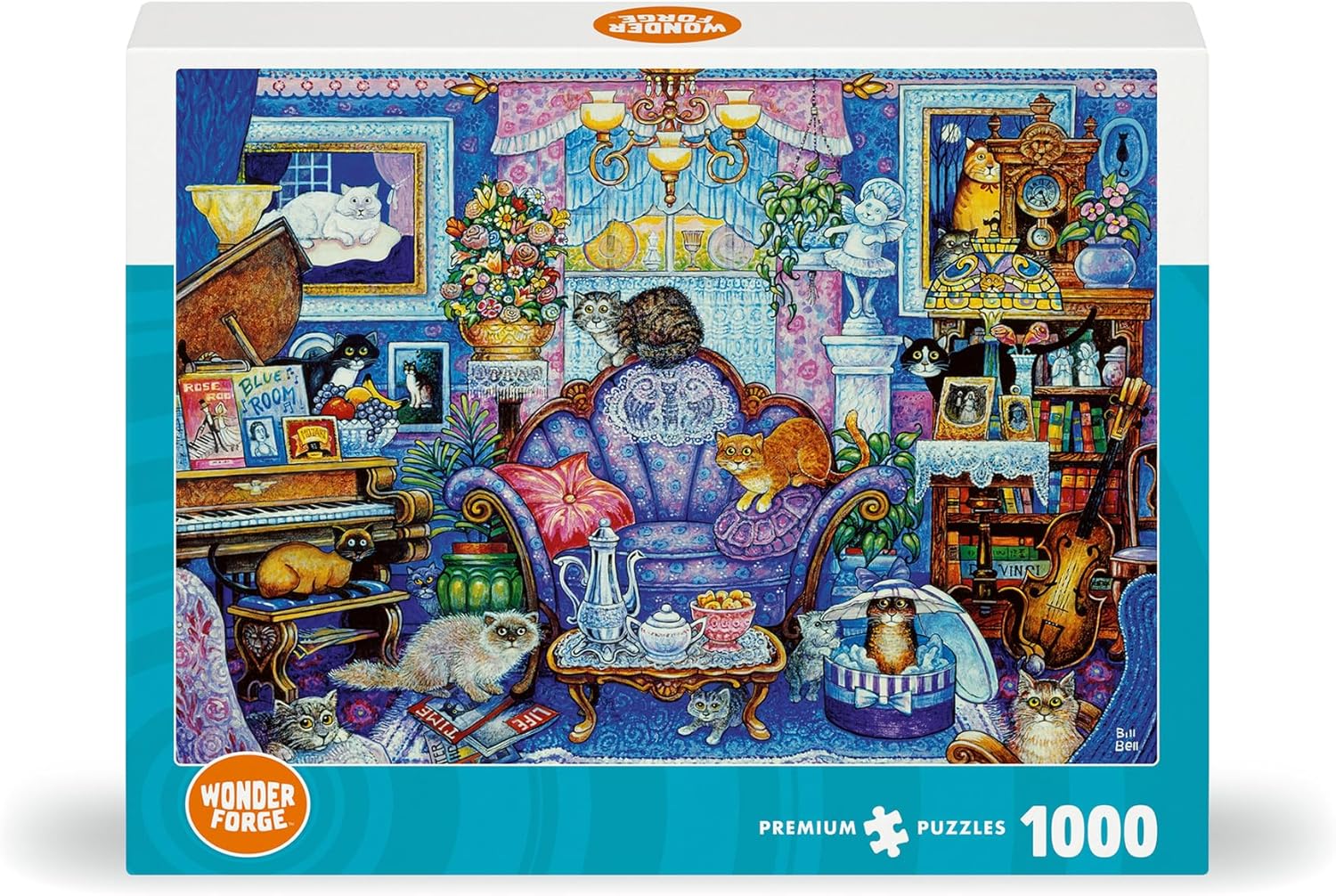 Wonder Forge Cats in The Blue Room 1000 Piece Jigsaw Puzzle for Adults