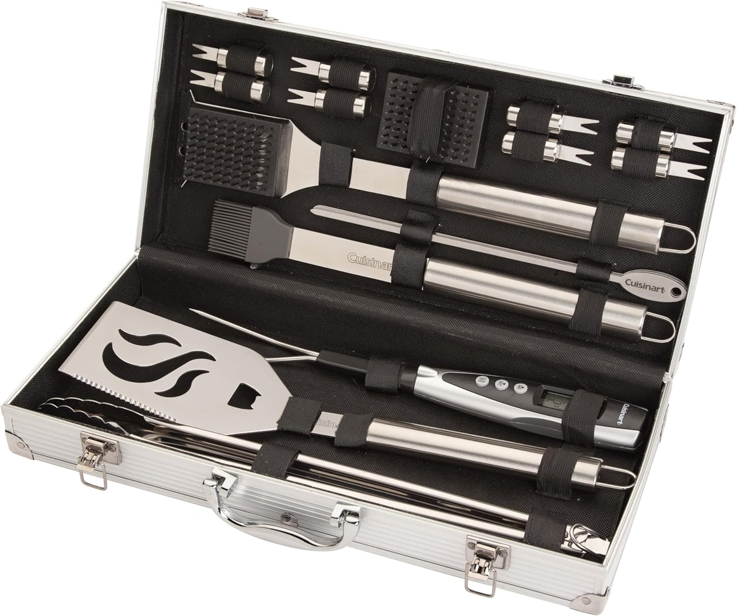 Cuisinart Deluxe Grill Tool Set, 20-Piece Grill Set, BBQ Accessories w