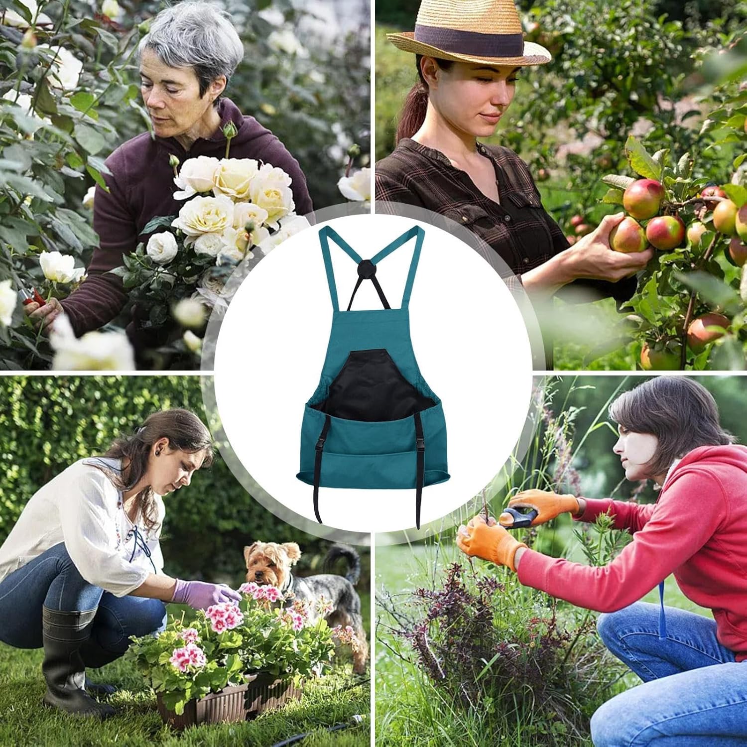 Farm Gardening Apron, Fruit Picking Utility Clothing, Large Pocket Cro