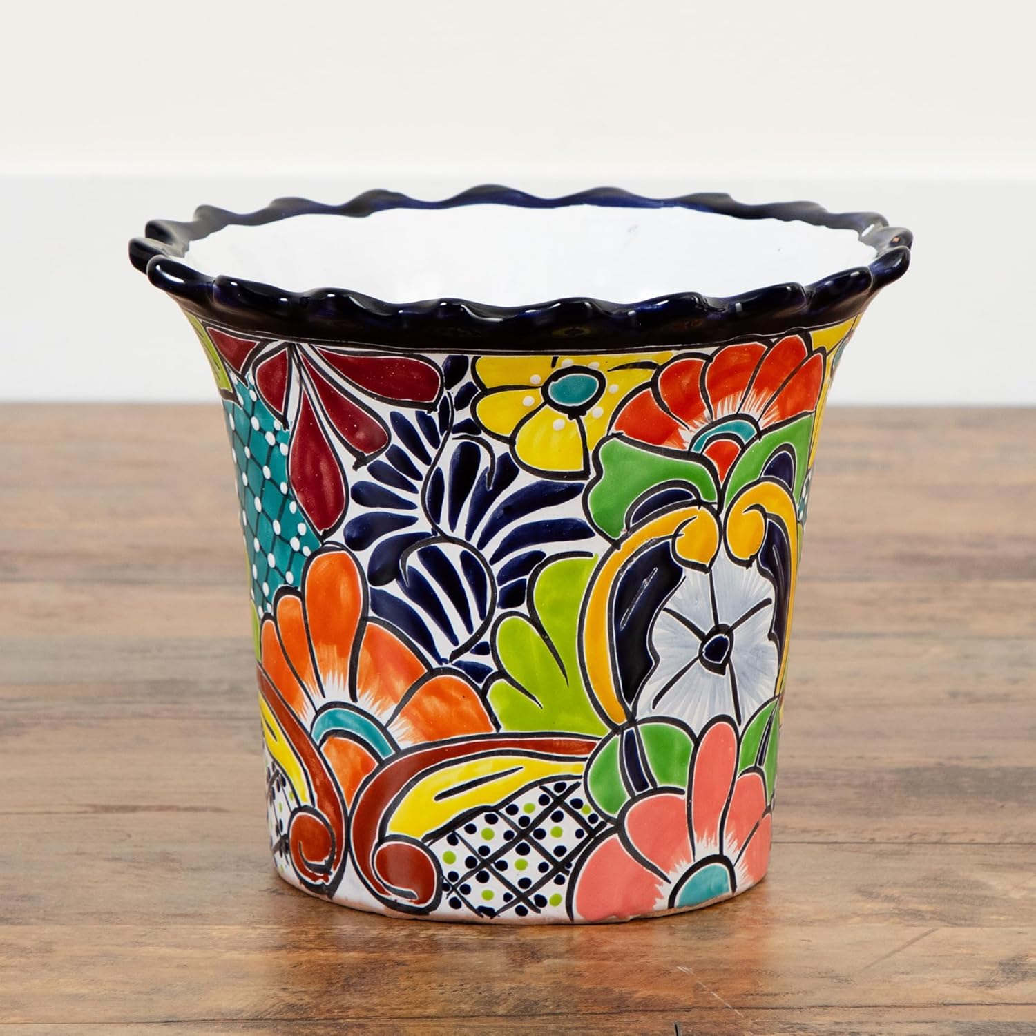 Nearly Natural 10-in x 12-in Handcrafted Mexican Talavera Ceramic Plan