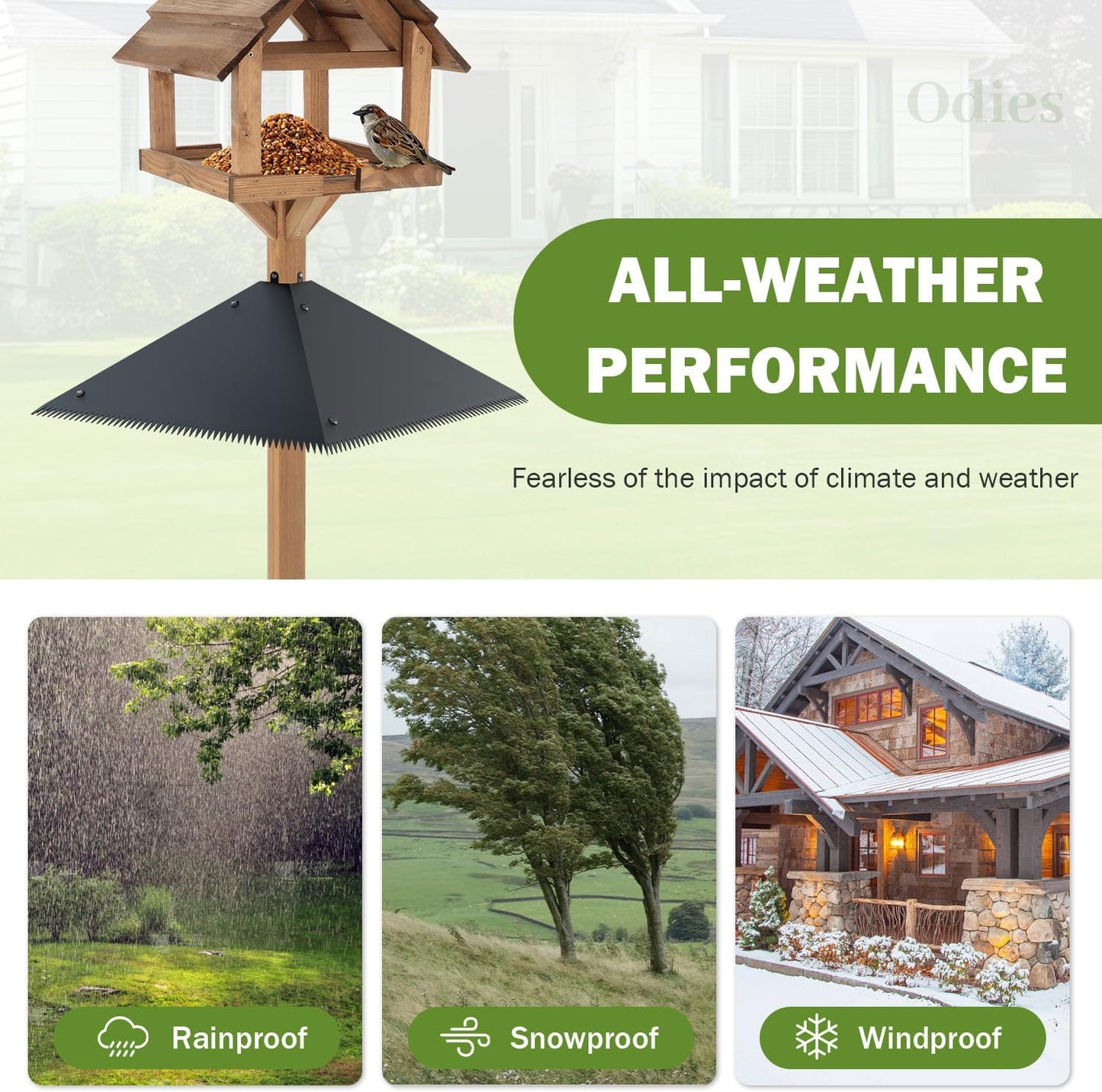 Odies Metal Squirrel Proof Baffle for Bird Feeders, 4x4 Post Squirrel 