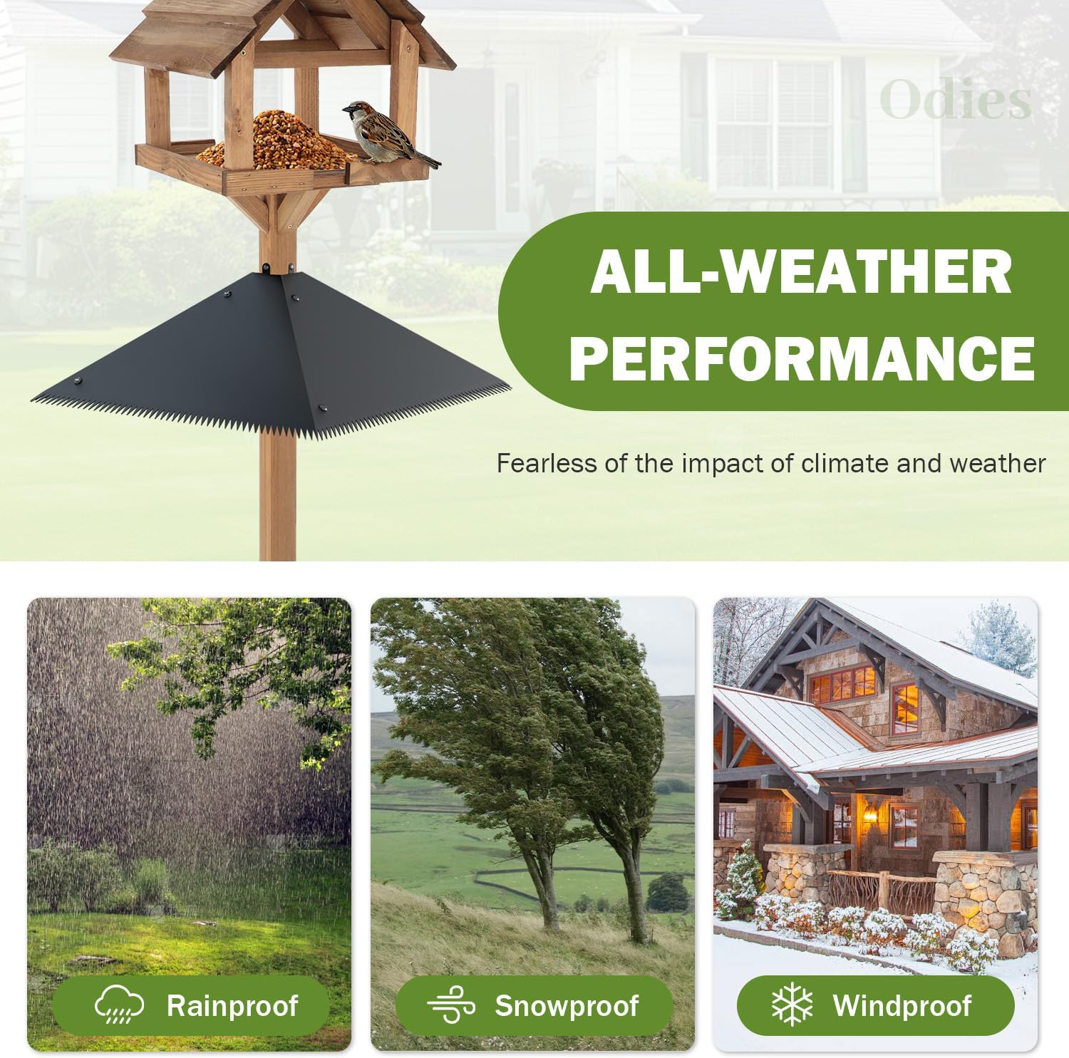 Odies Metal Squirrel Proof Baffle for Bird Feeders, 4x4 Post Squirrel 