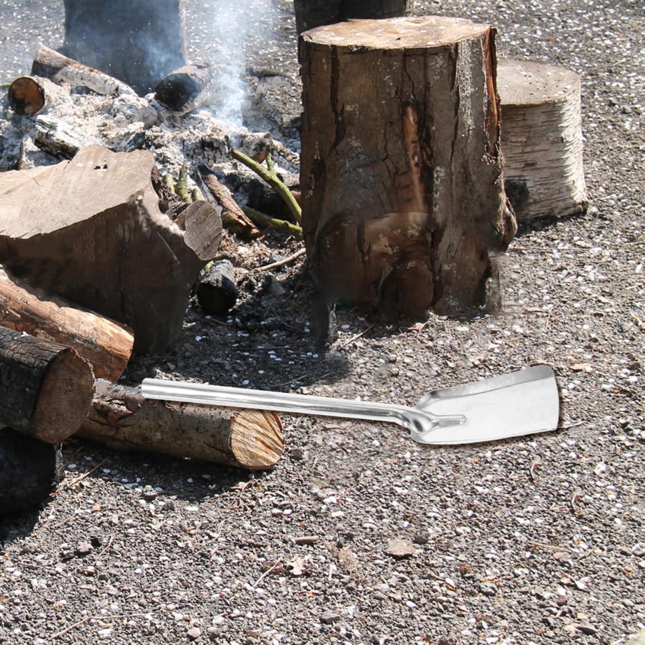 BESTOYARD Fireplace Shovel Long Handle Ash Shovel for Wood Stove Coal and Ash Cleanup Lightweight 15.74X3.74 Inch for Home Fire Pit and BBQ