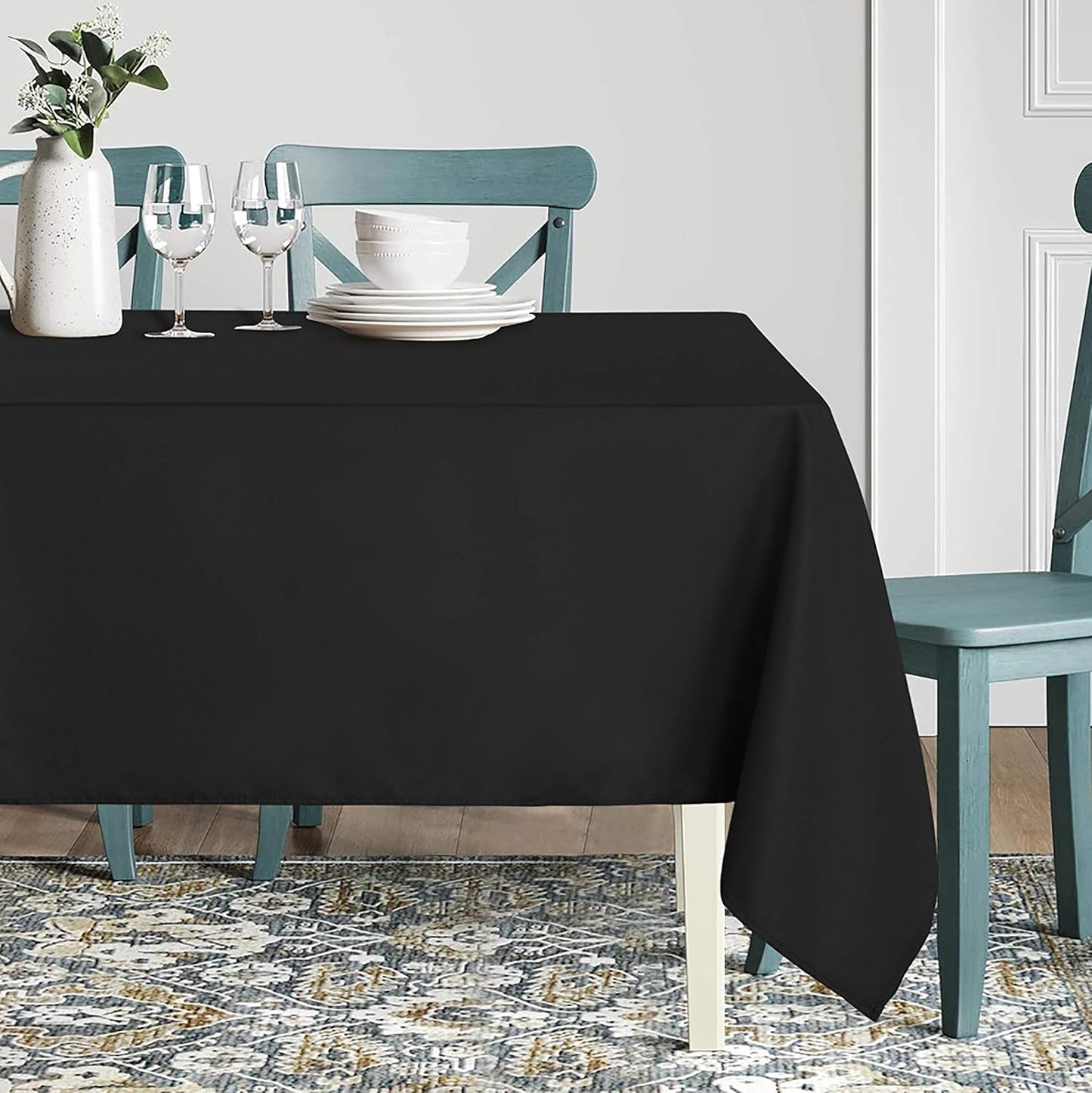 sancua Rectangle Tablecloth - 60 x 84 Inch - Stain and Wrinkle Resista