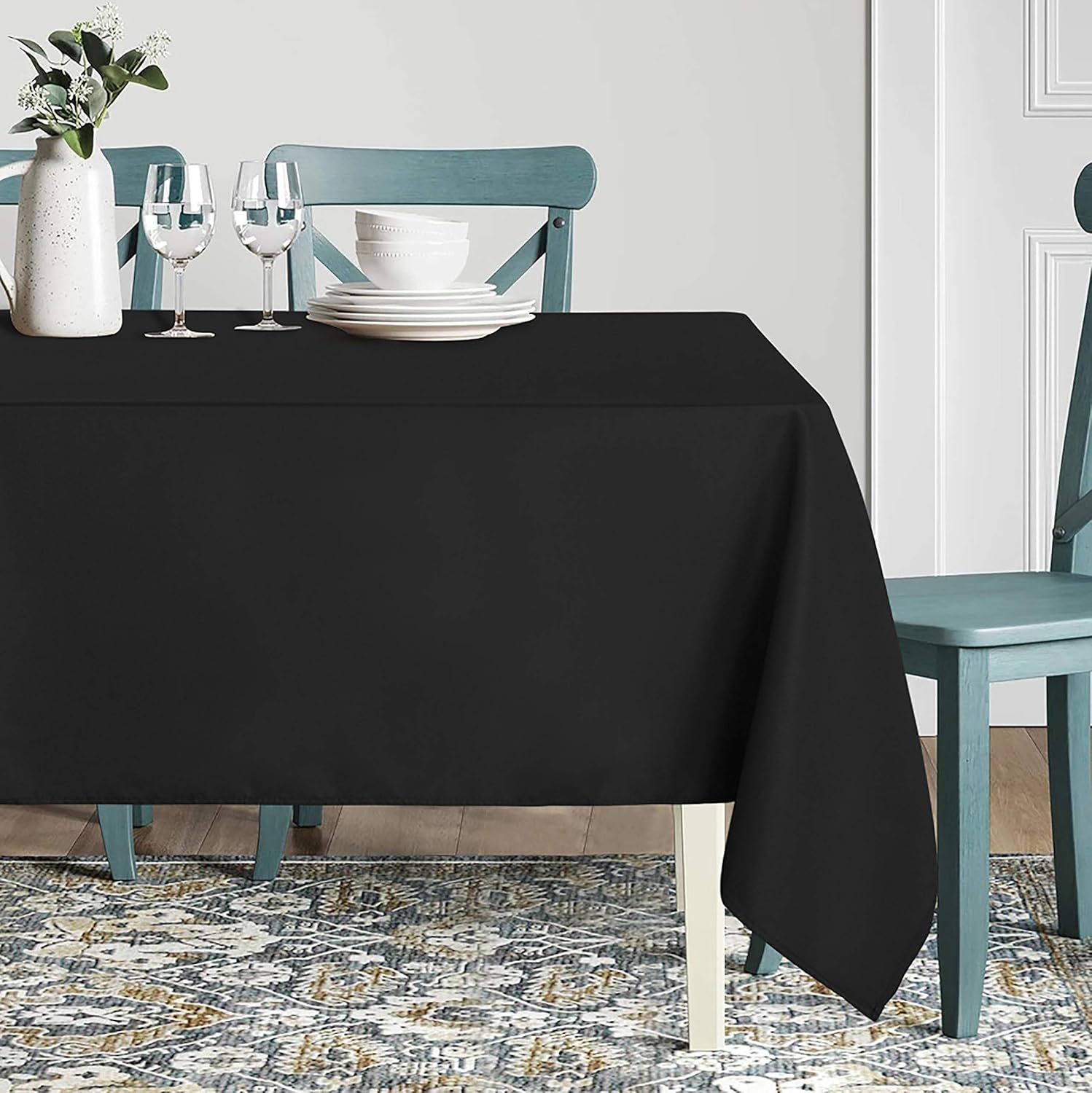 sancua Rectangle Tablecloth - 60 x 84 Inch - Stain and Wrinkle Resista