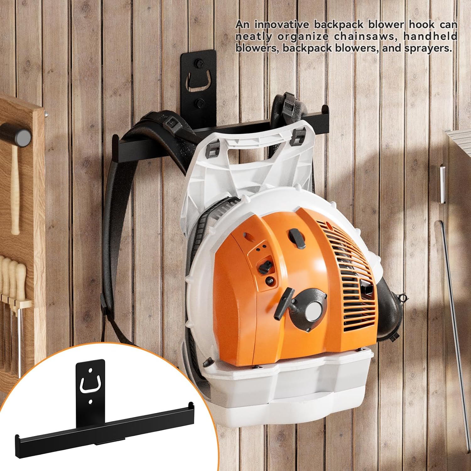Backpack Leaf Blower Hanger, Backpack Sprayer Wall Mount,Heary Duty Ch
