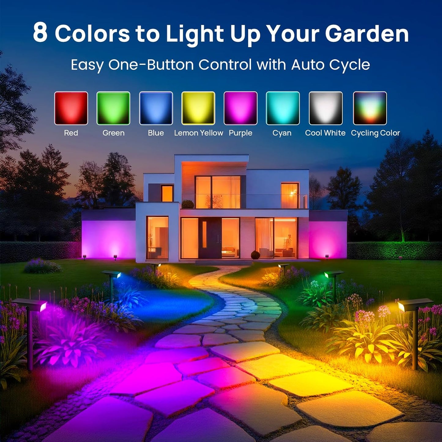 Consciot Solar Spot Lights Outdoor, Adjustable 170° Solar Outdoor Ligh